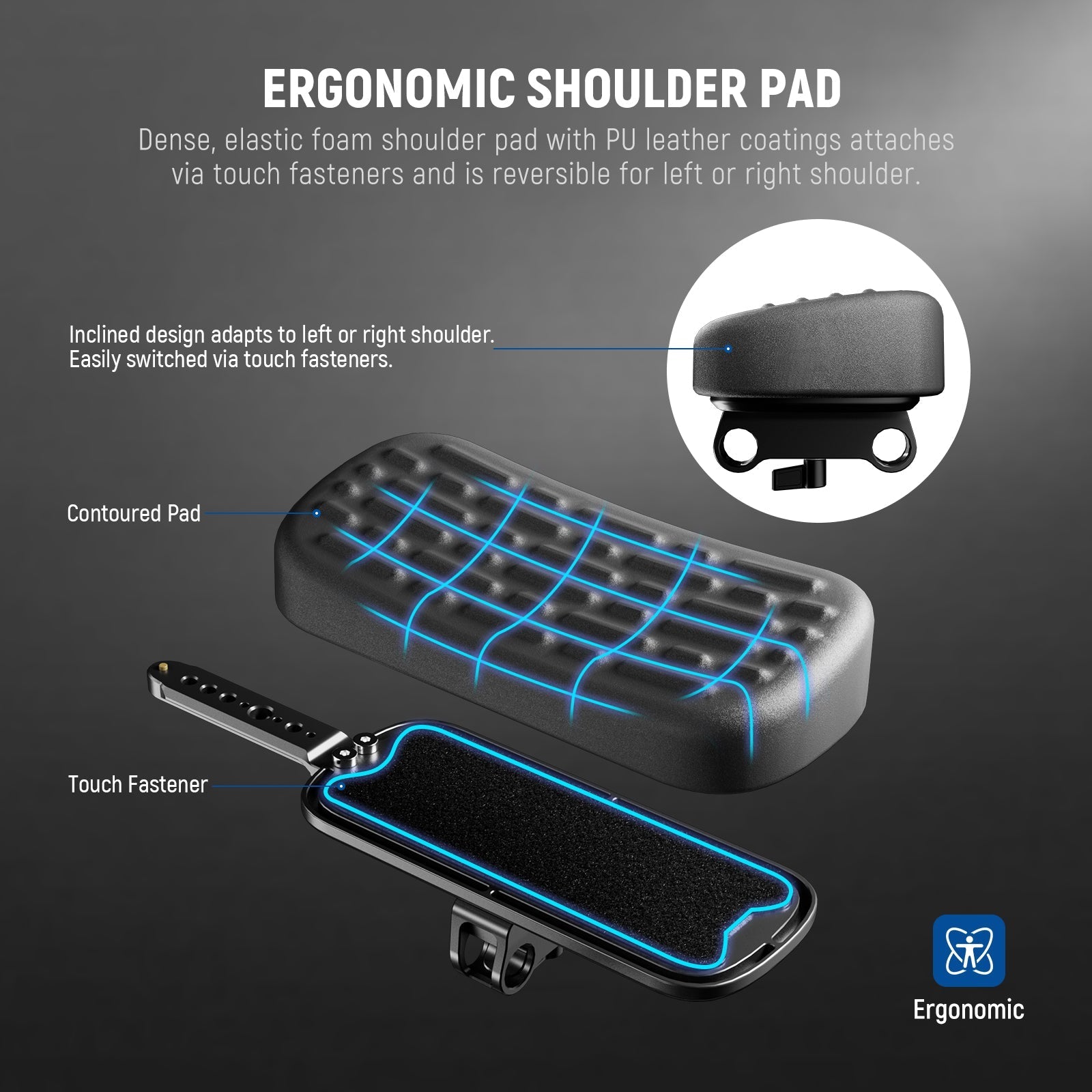 NEEWER SR016 15mm LWS Self Adjusting Shoulder Pad with V Mount Battery Plate