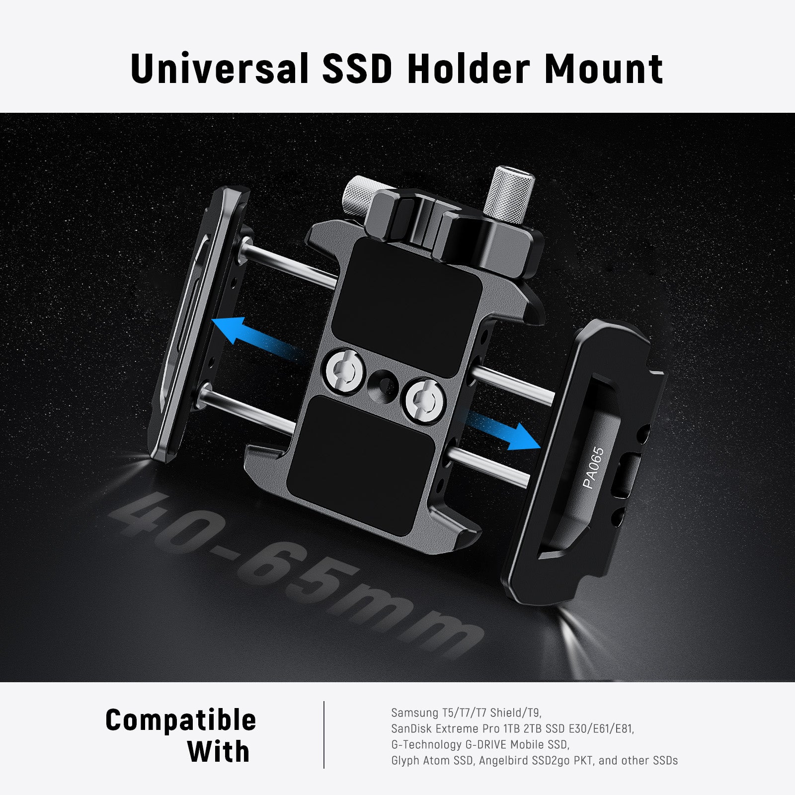 NEEWER PA065 40-65mm Quick Release SSD Holder for Phone Cage