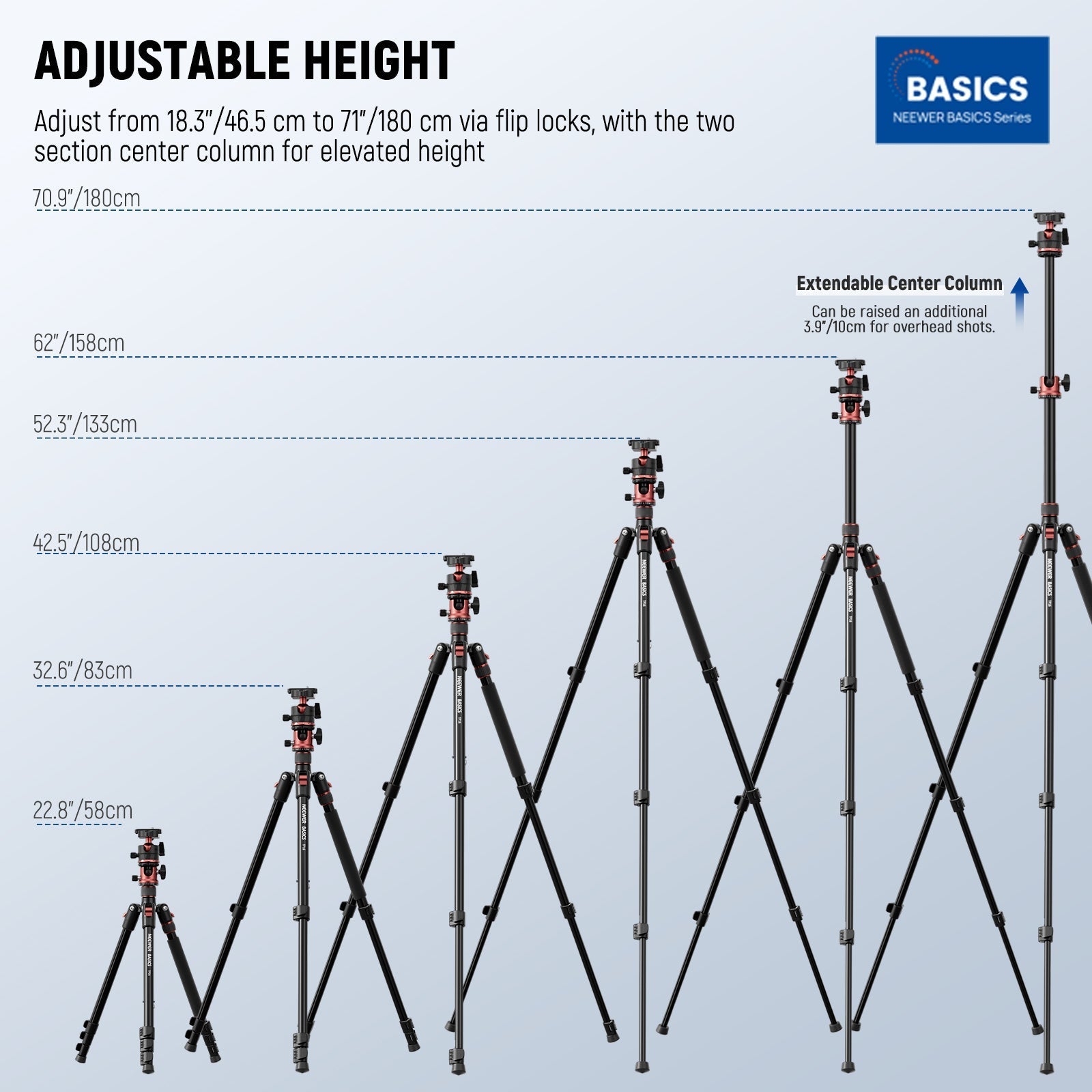 NEEWER BASICS TP16 70.9"/180cm Camera Tripod Monopod