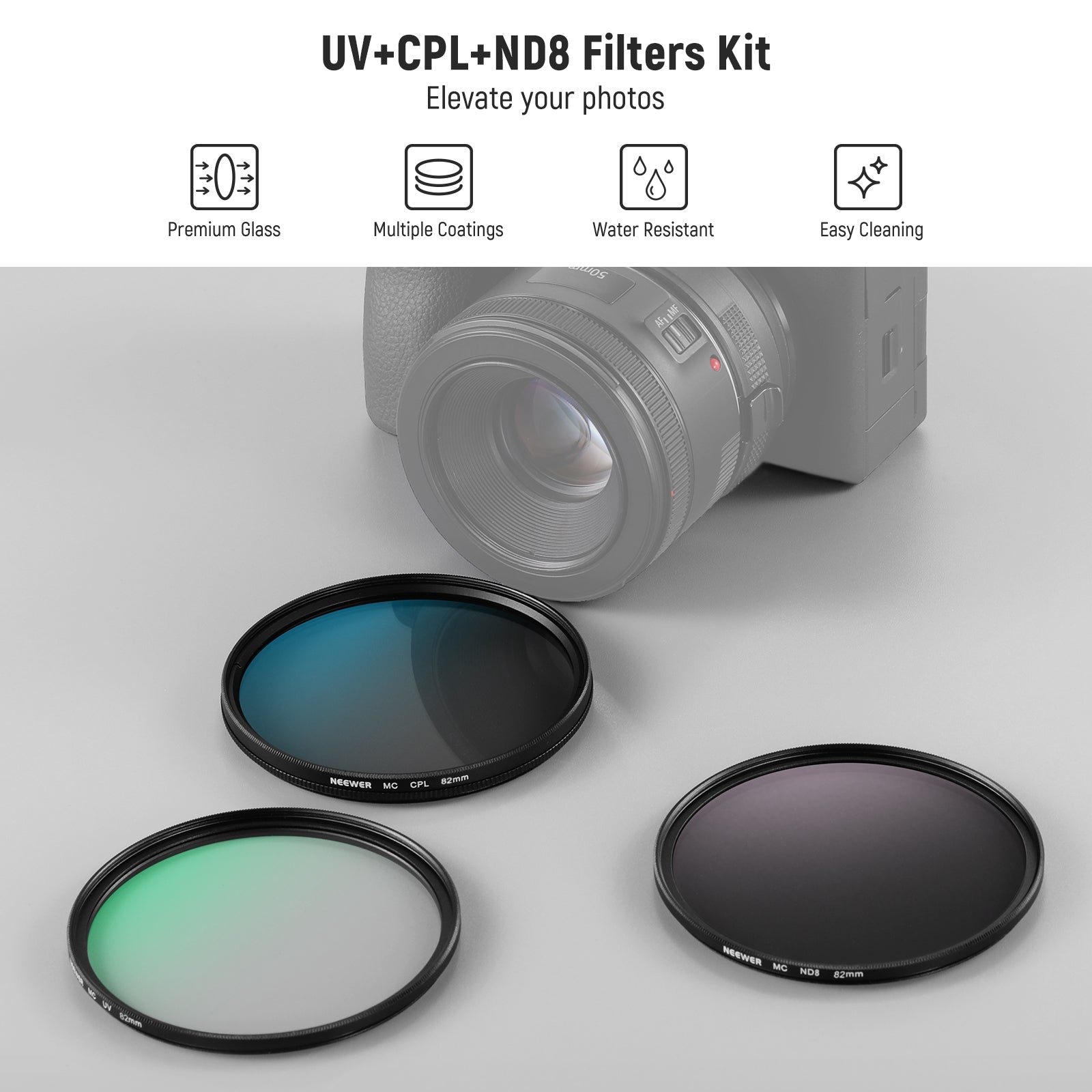 NEEWER UV/CPL/ND Lens Filter Kit