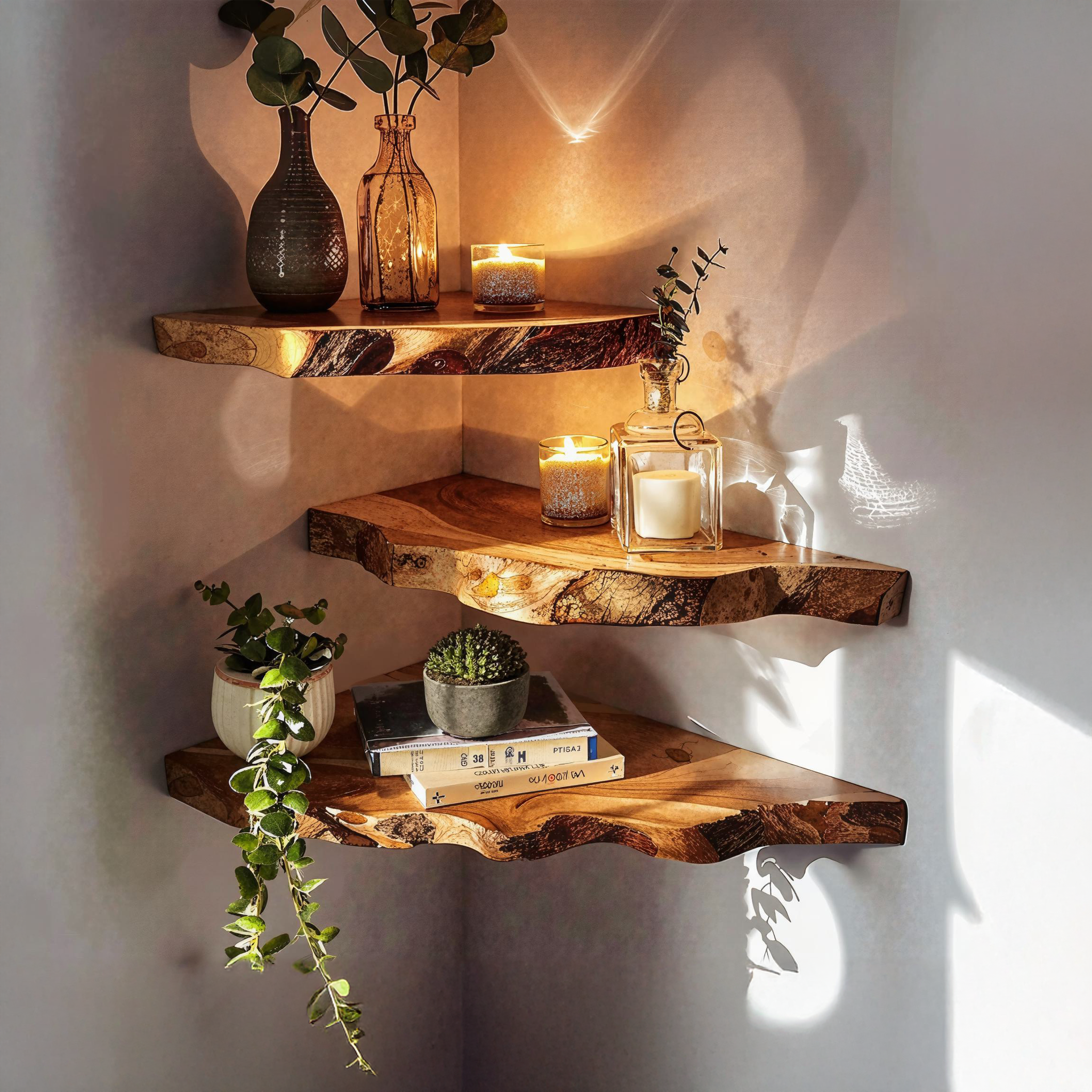 Floating Corner Shelves Wall Shelves Decorative