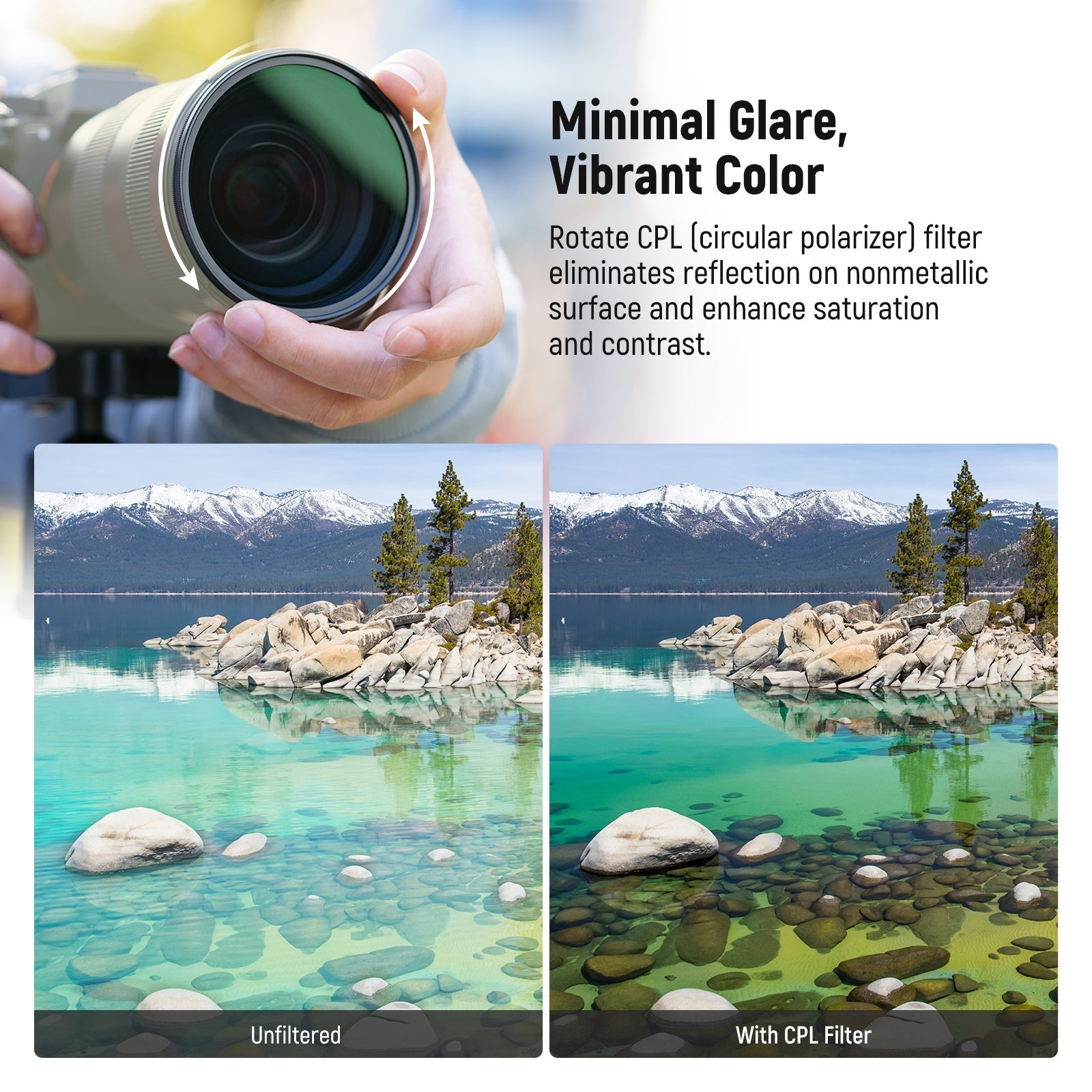 NEEWER 2 Pack CPL + Black Diffusion 1/4 Filter Set