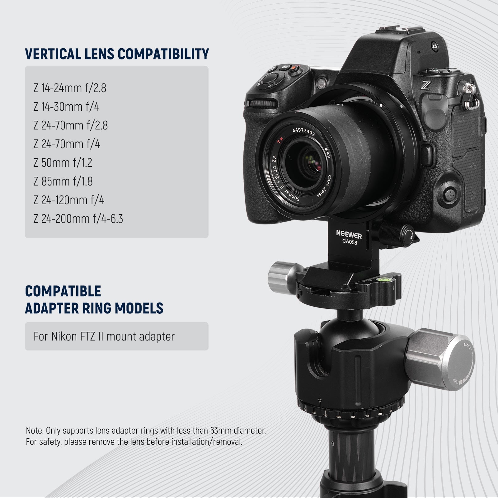 NEEWER Rotatable Camera Lens Collar for Camera