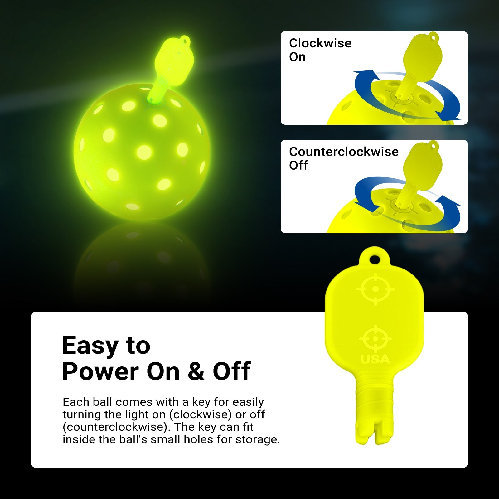 NEEWER PB02 4 Packs LED Pickleball Set