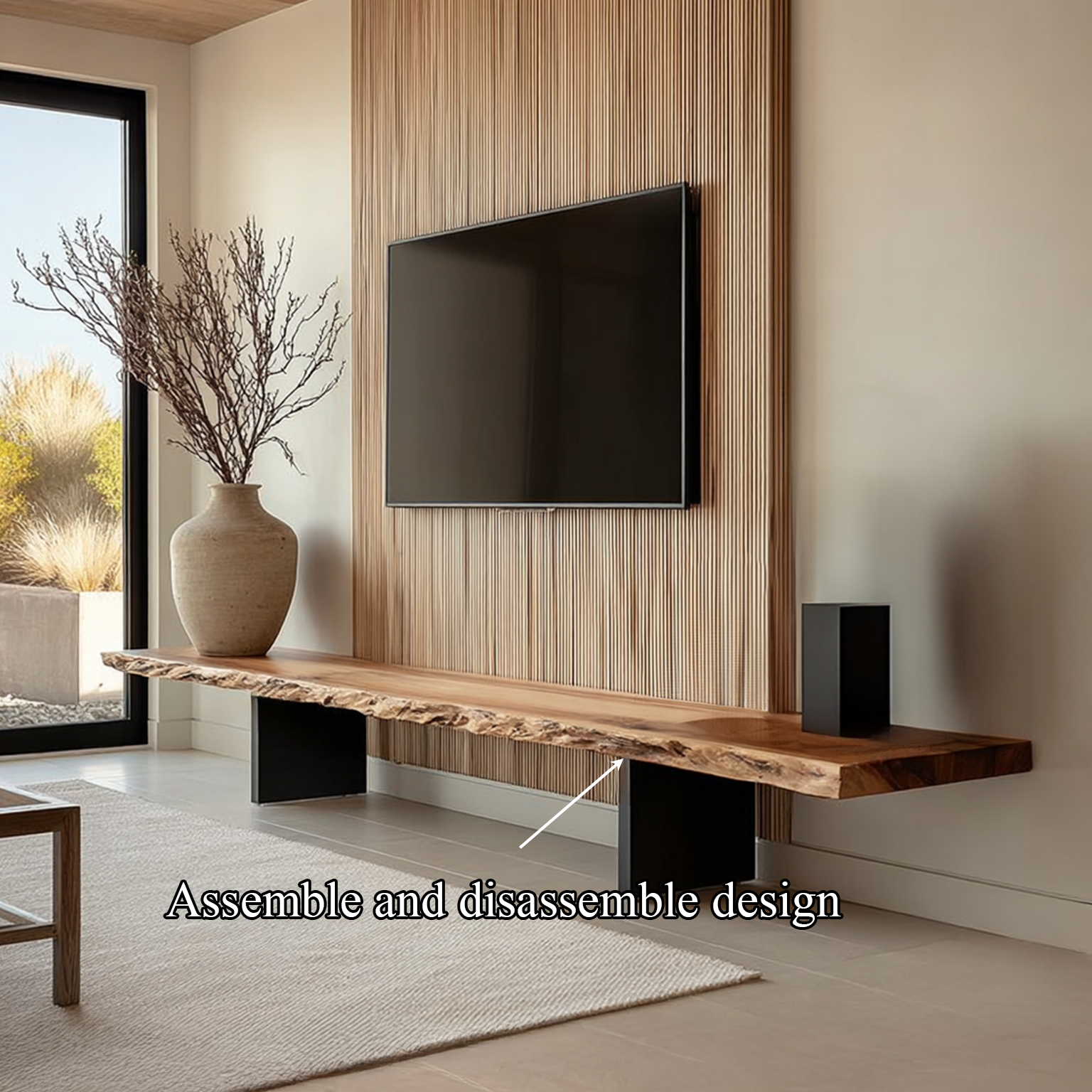 Rustic Console Table Natural Wood Accent Living Room Focal Point