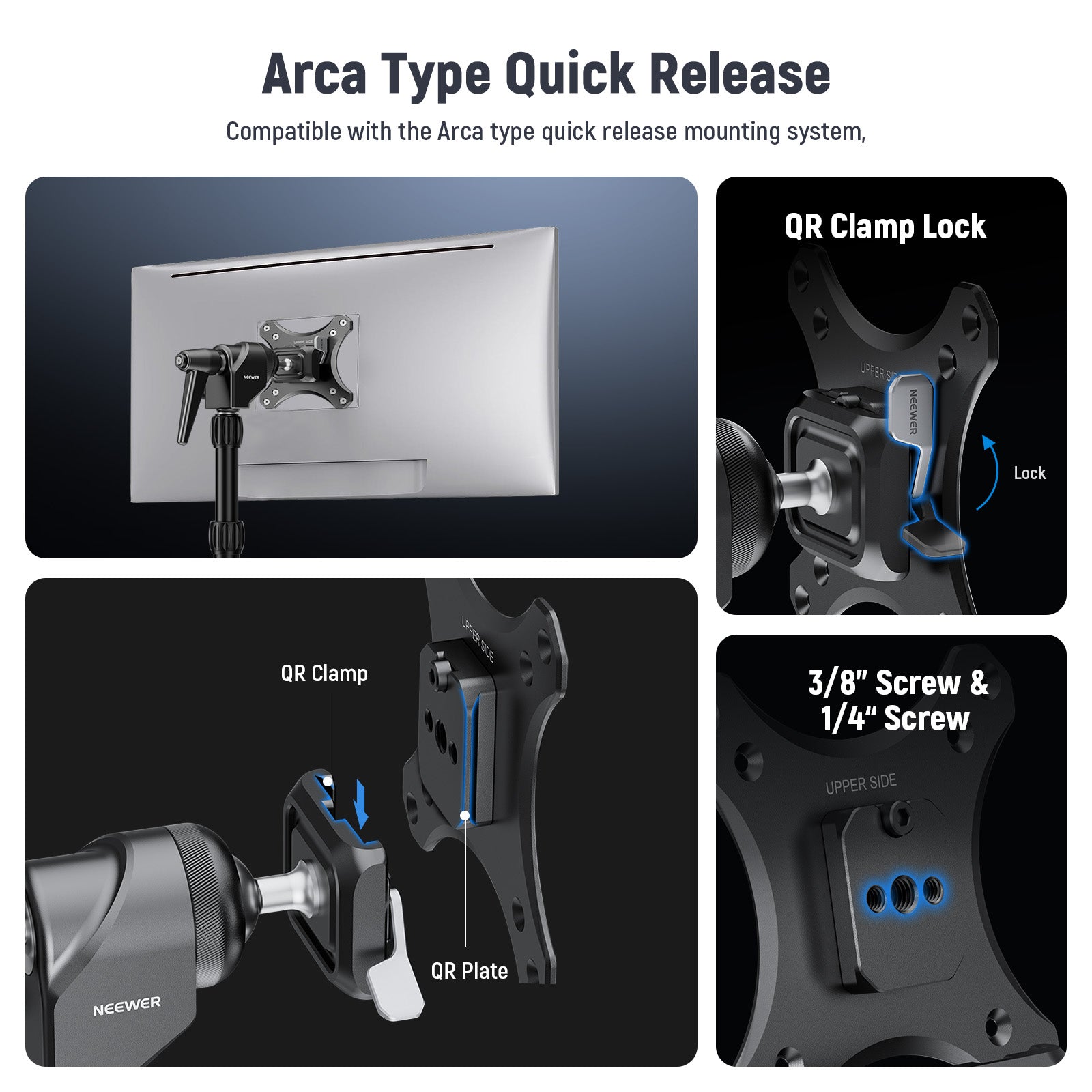 NEEWER MA016 Arca Type Quick Release VESA Monitor Mount Adapter