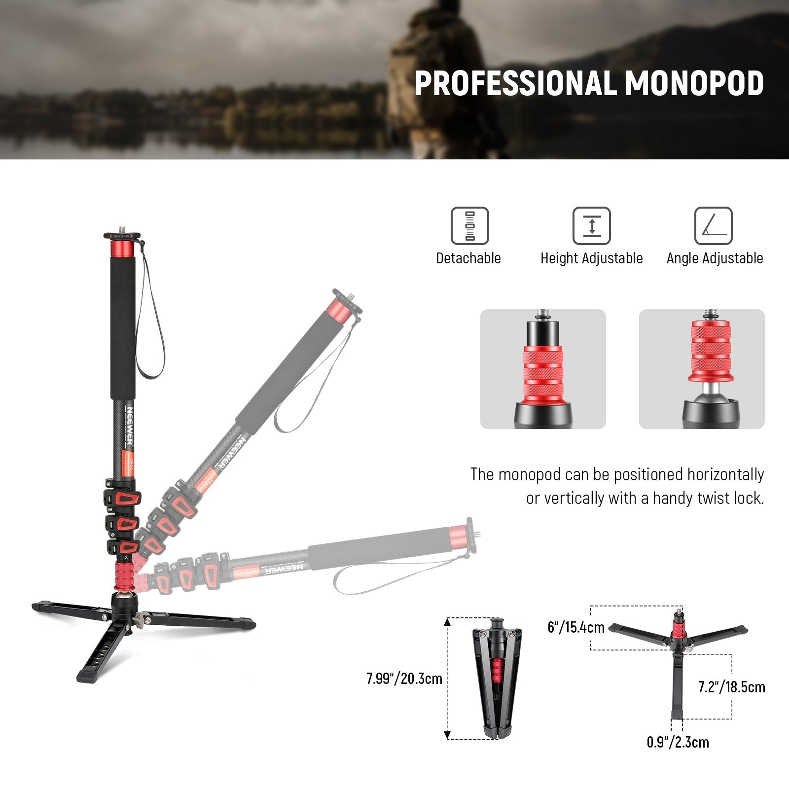 NEEWER TP71 67.7" Pro Carbon Fiber Camera Monopod
