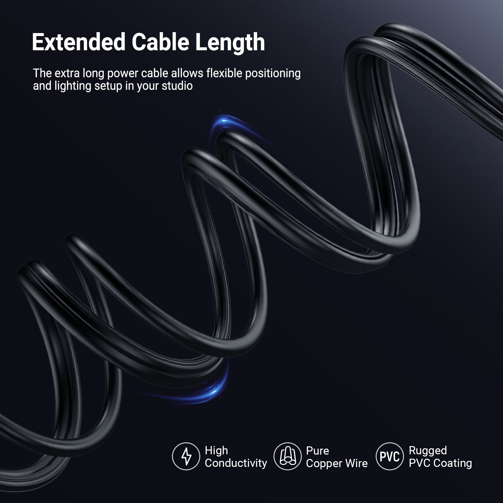 NEEWER NC-Q6 Power Adapter and Power Cord Set for Q6