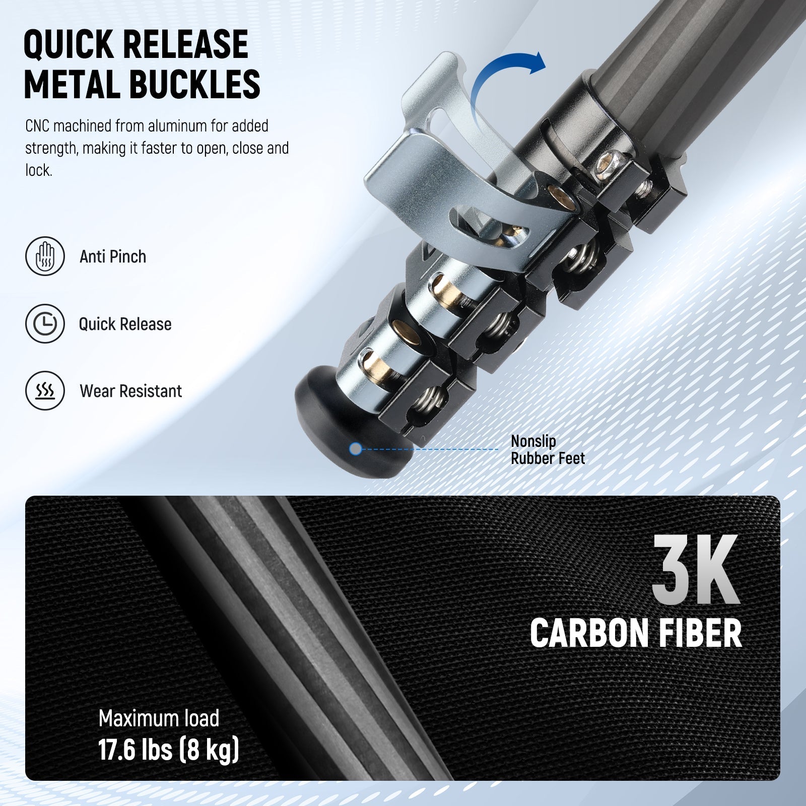 NEEWER LT36/LT37 60.4" Carbon Fiber Travel Tripod