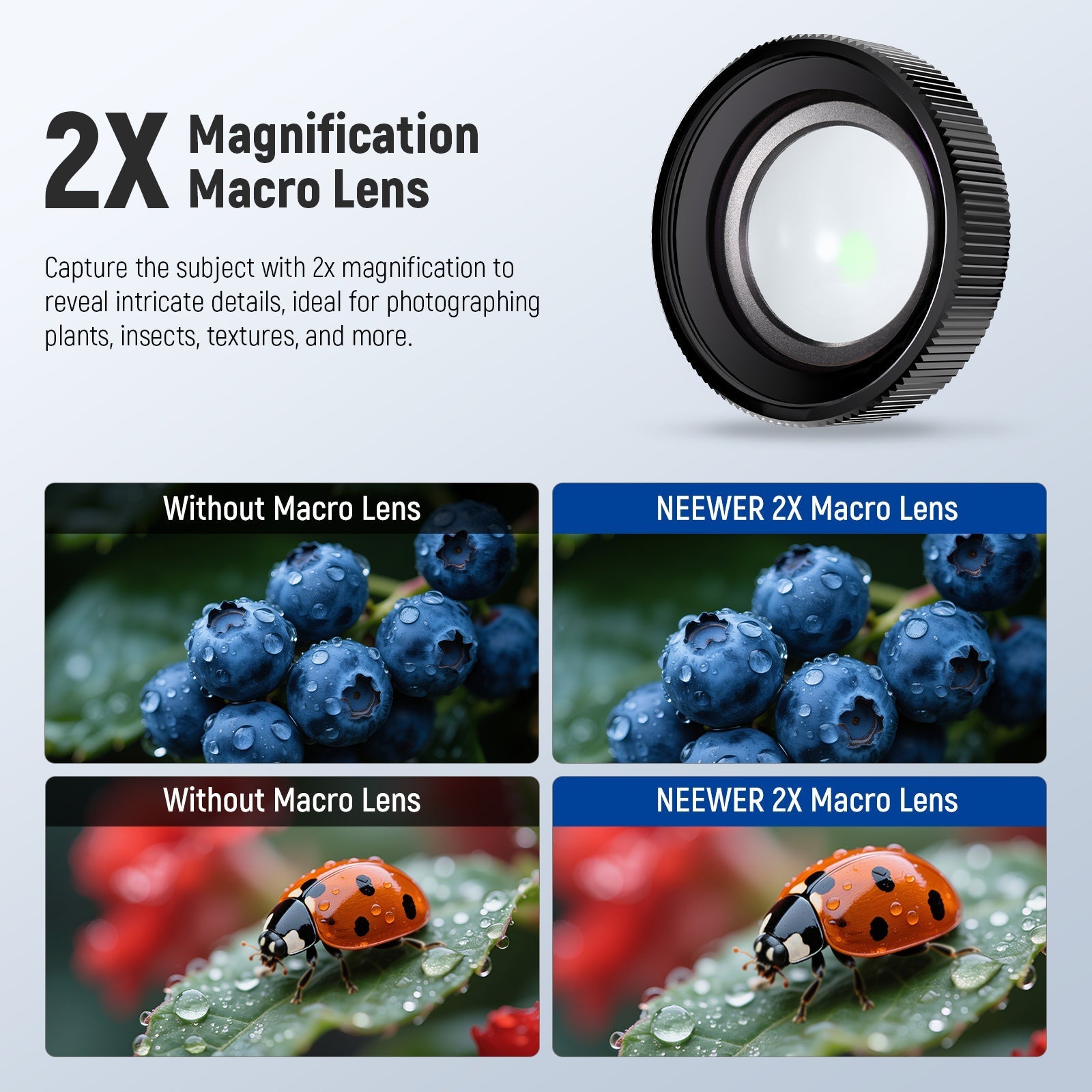 NEEWER LS-68 2X Macro Lens For DJI Osmo Nano Action 5 Pro Action 4