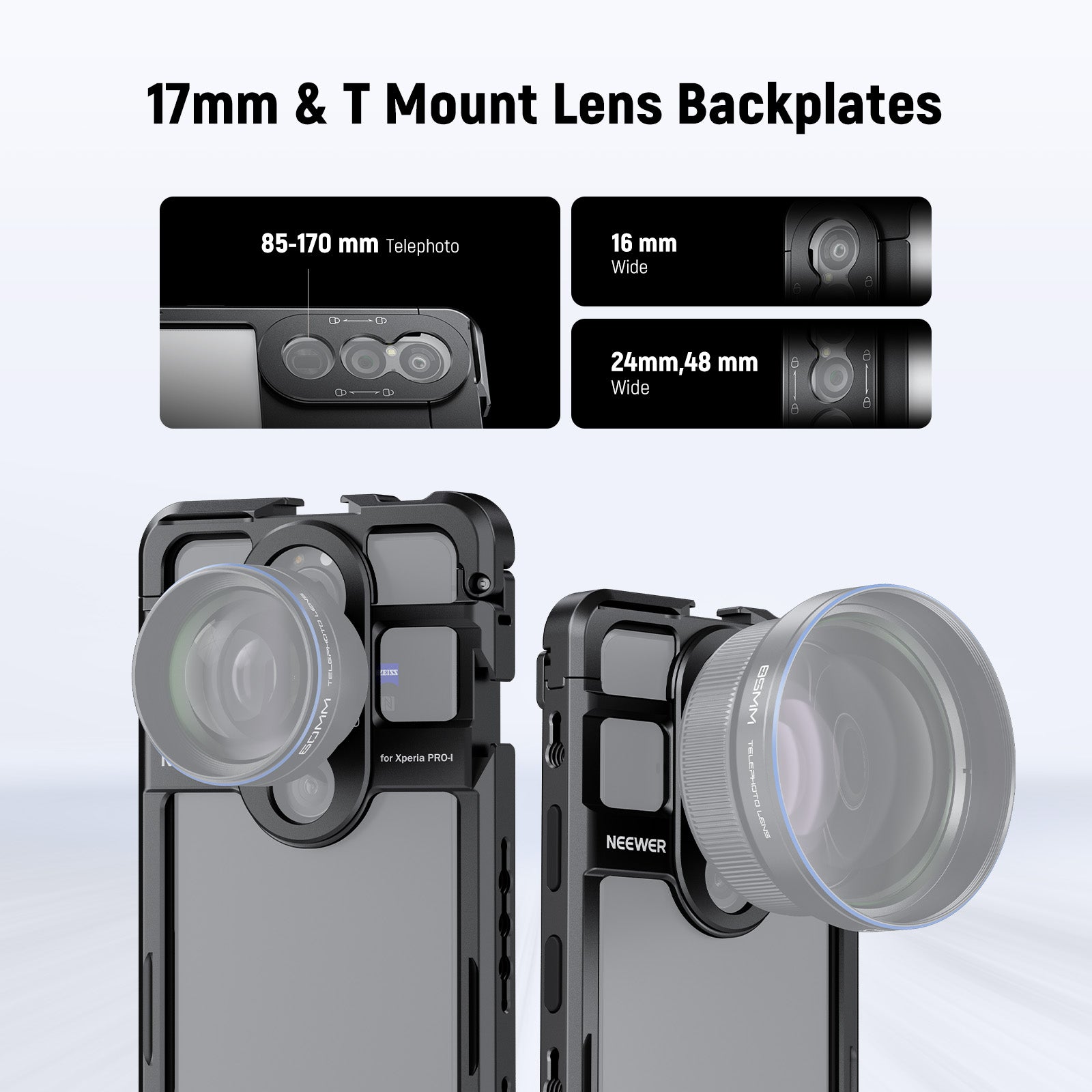 NEEWER PA086/PA087 Phone Cage Compatible with Sony Xperia PRO-I / Xperia 1 V