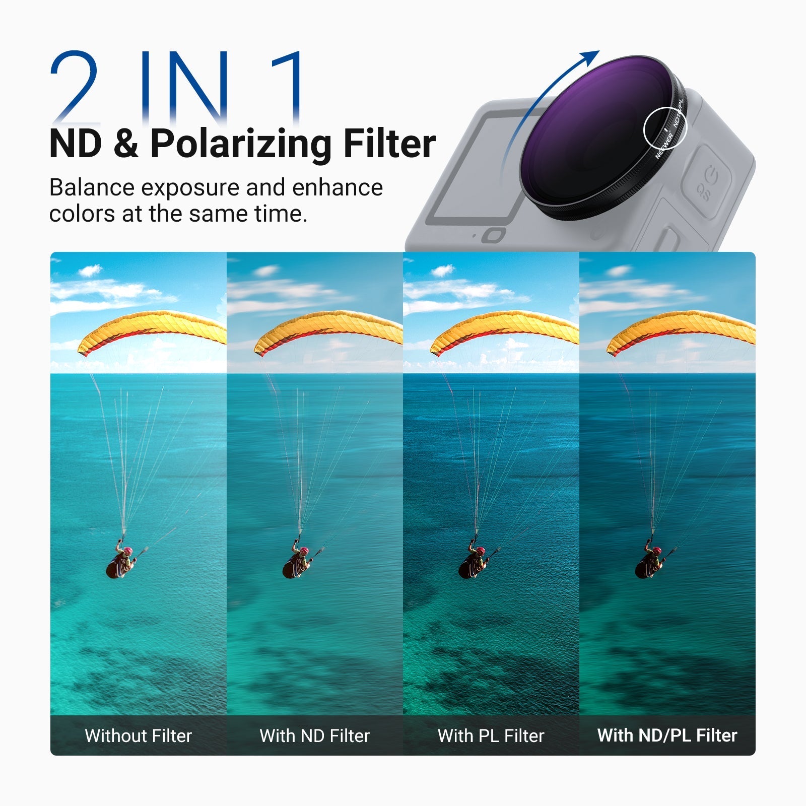 NEEWER Filter Set Compatible with DJI Osmo Action 6