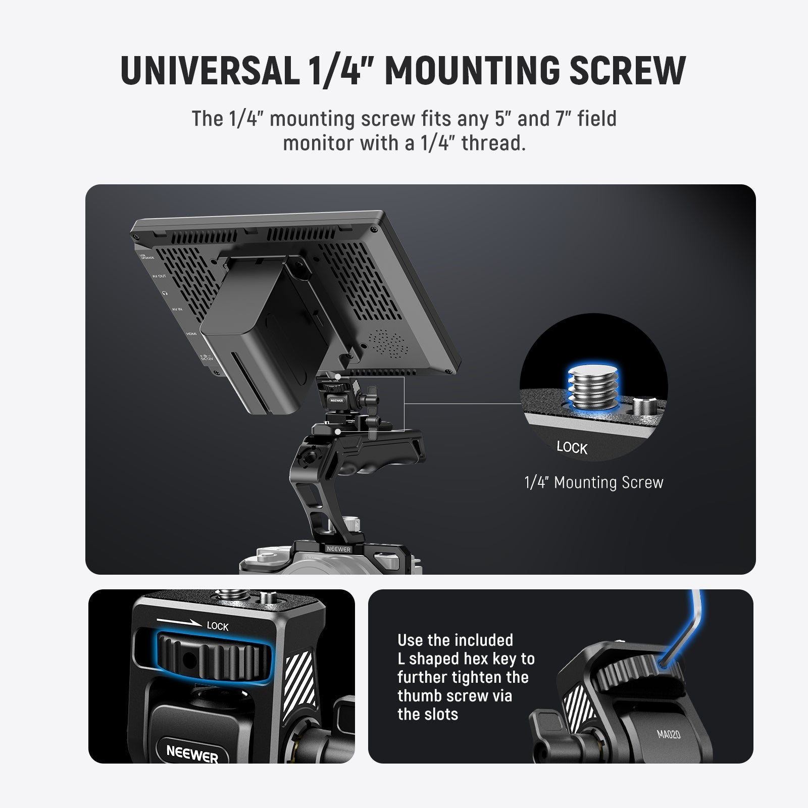NEEWER MA020 Camera Monitor Mount with NATO Clamp