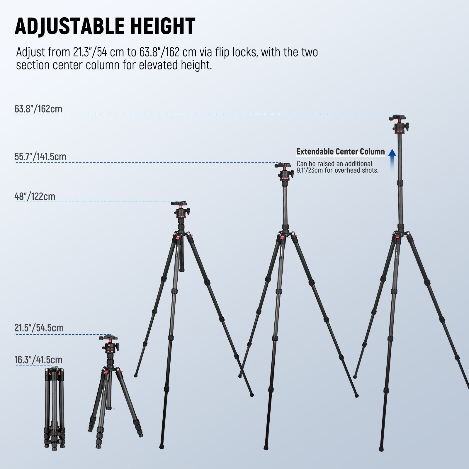 NEEWER BASICS TP17 Carbon Fiber Travel Tripod