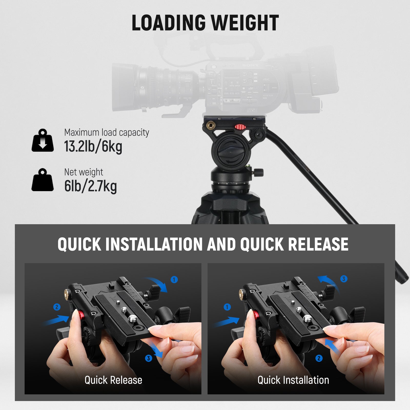 NEEWER TP73 65" Heavy Duty Yet Lightweight Video Tripod