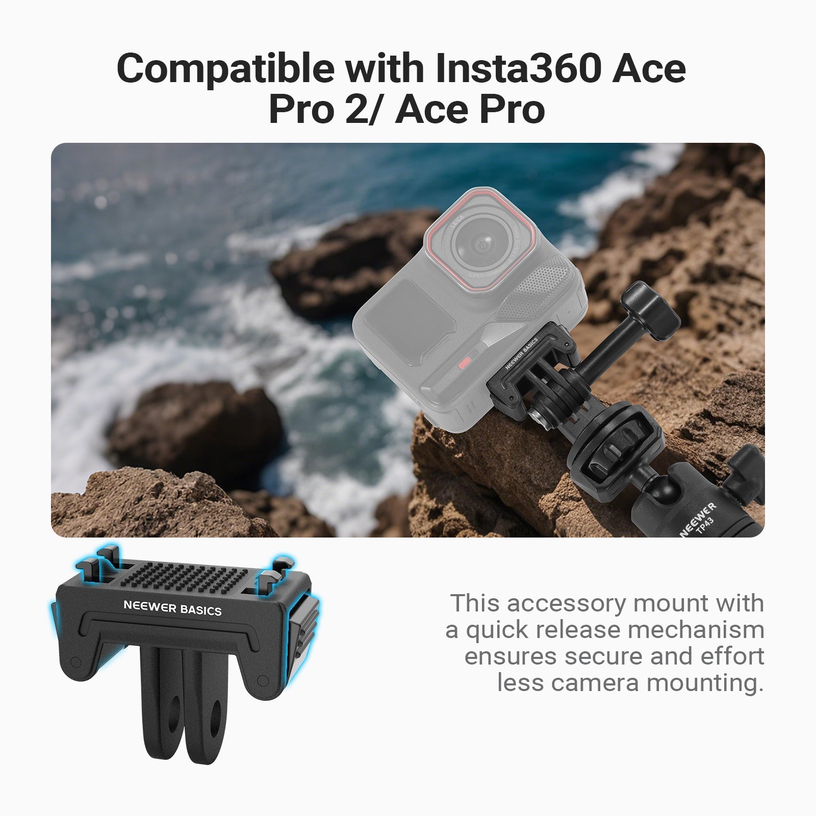 NEEWER BASICS DP05 Magnetic Mount For Insta360 Ace Pro 2/Ace Pro/X5