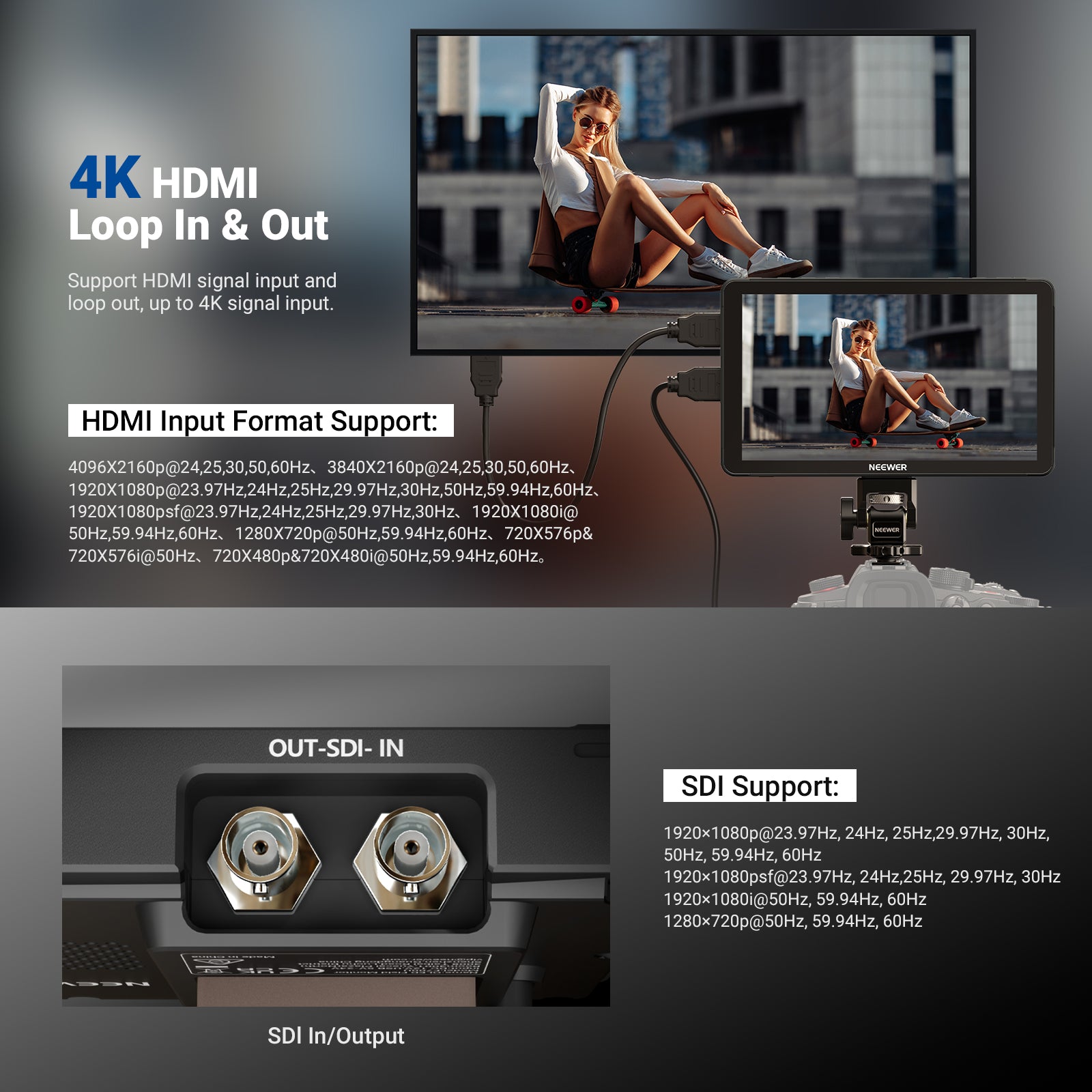 NEEWER F700U OLED 7" Camera Touch Screen Monitor