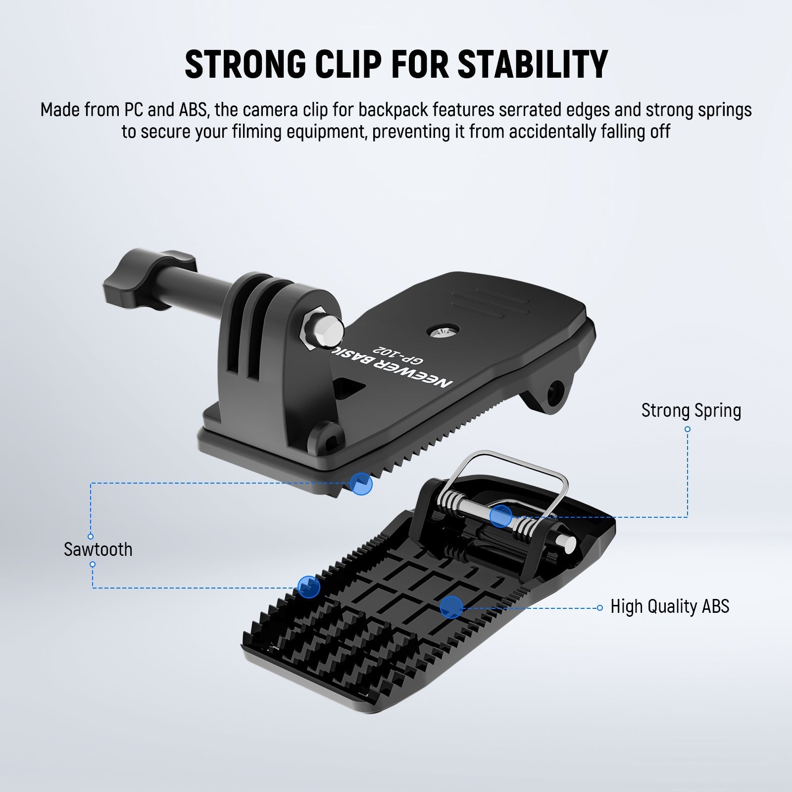 NEEWER BASICS GP-102 Backpack Strap Clip Mount for Action Camera