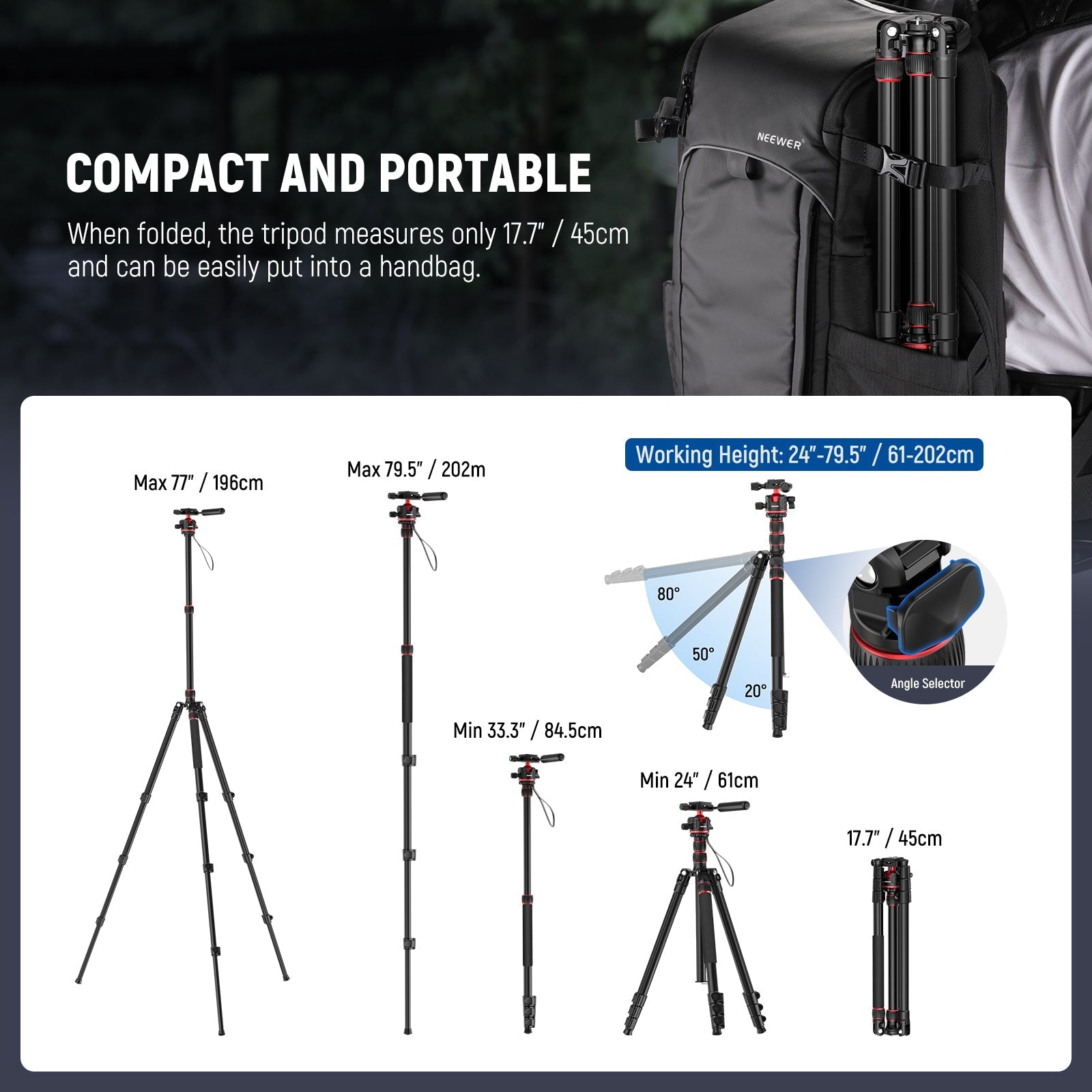 NEEWER TP08 77" Camera Tripod Monopod