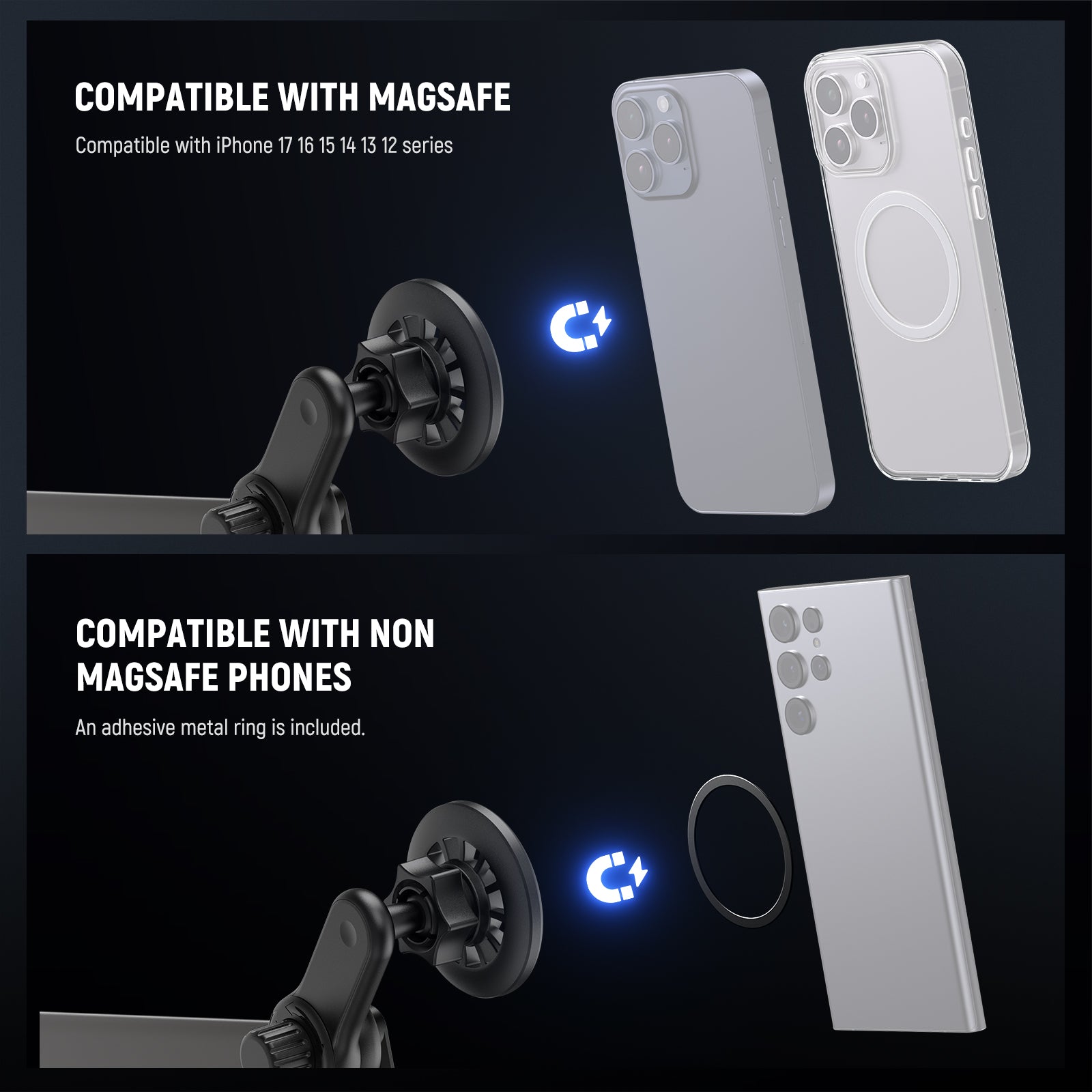 NEEWER ENTRY LEVEL VERSION YW-145A Magnetic Phone Holder For Tesla Model 3/Y