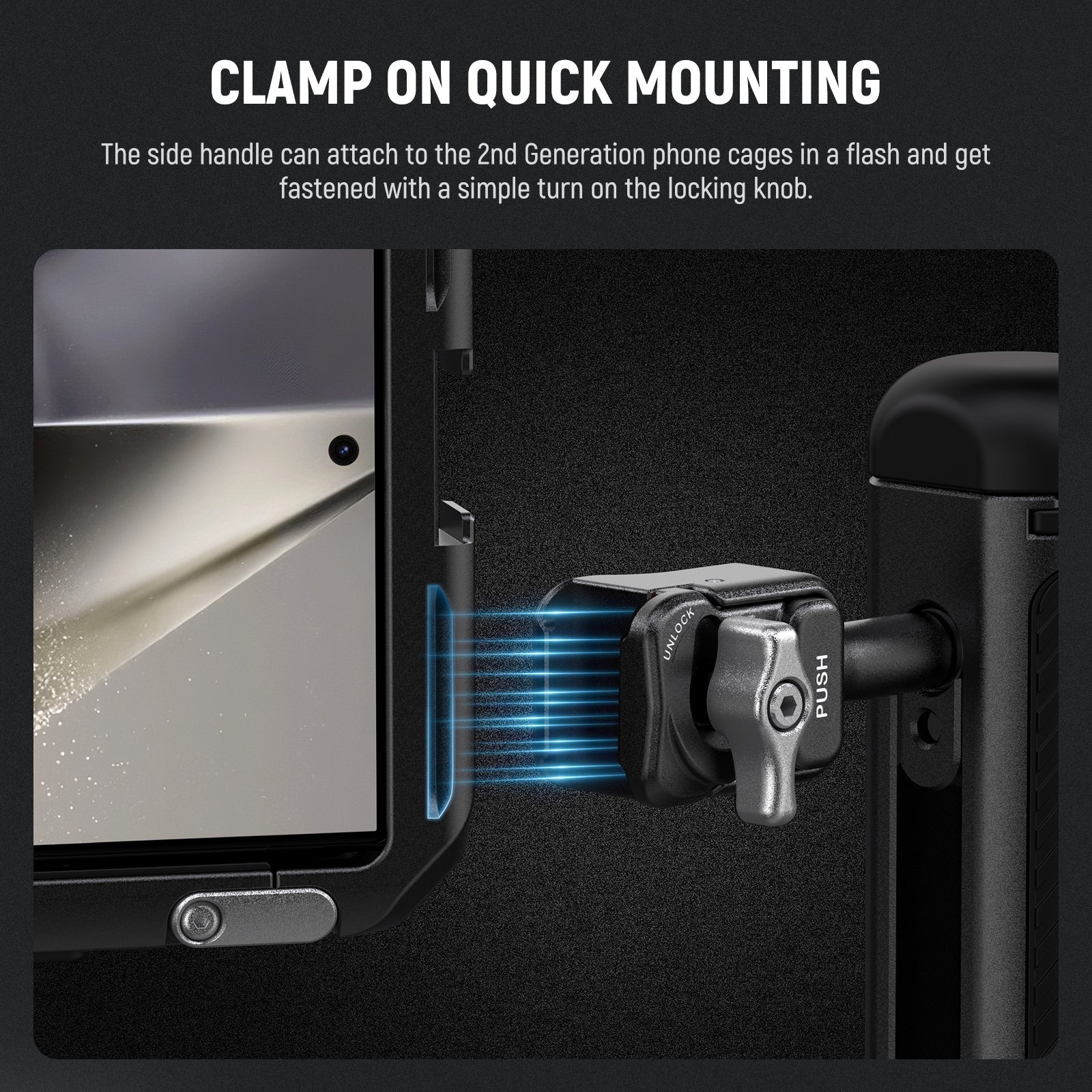 NEEWER PA045 360° Rotation Quick Release Phone Cage Side Handle