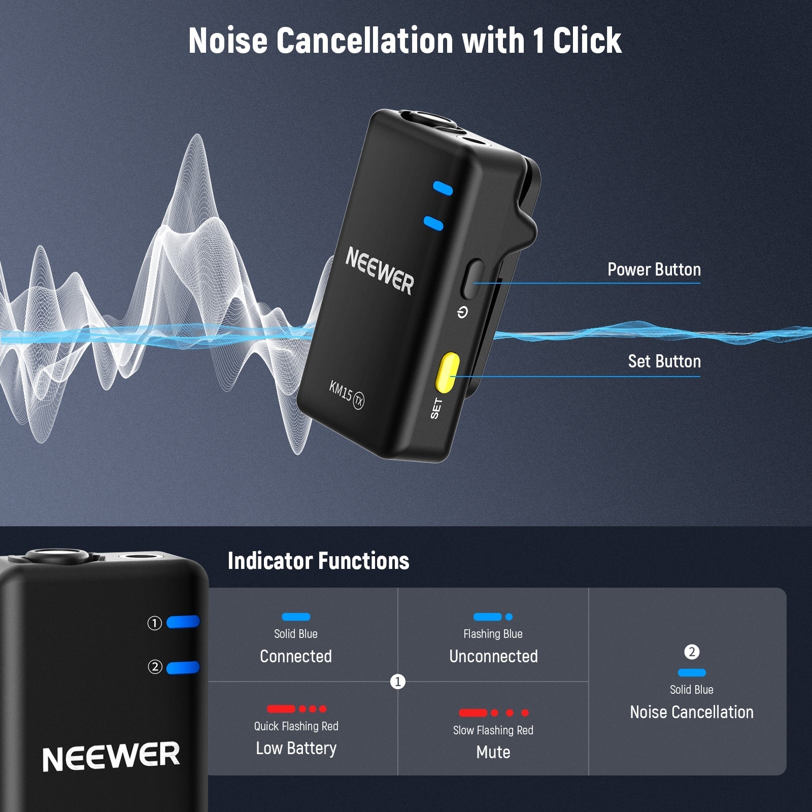 NEEWER KM15 USB C Wireless Microphone System
