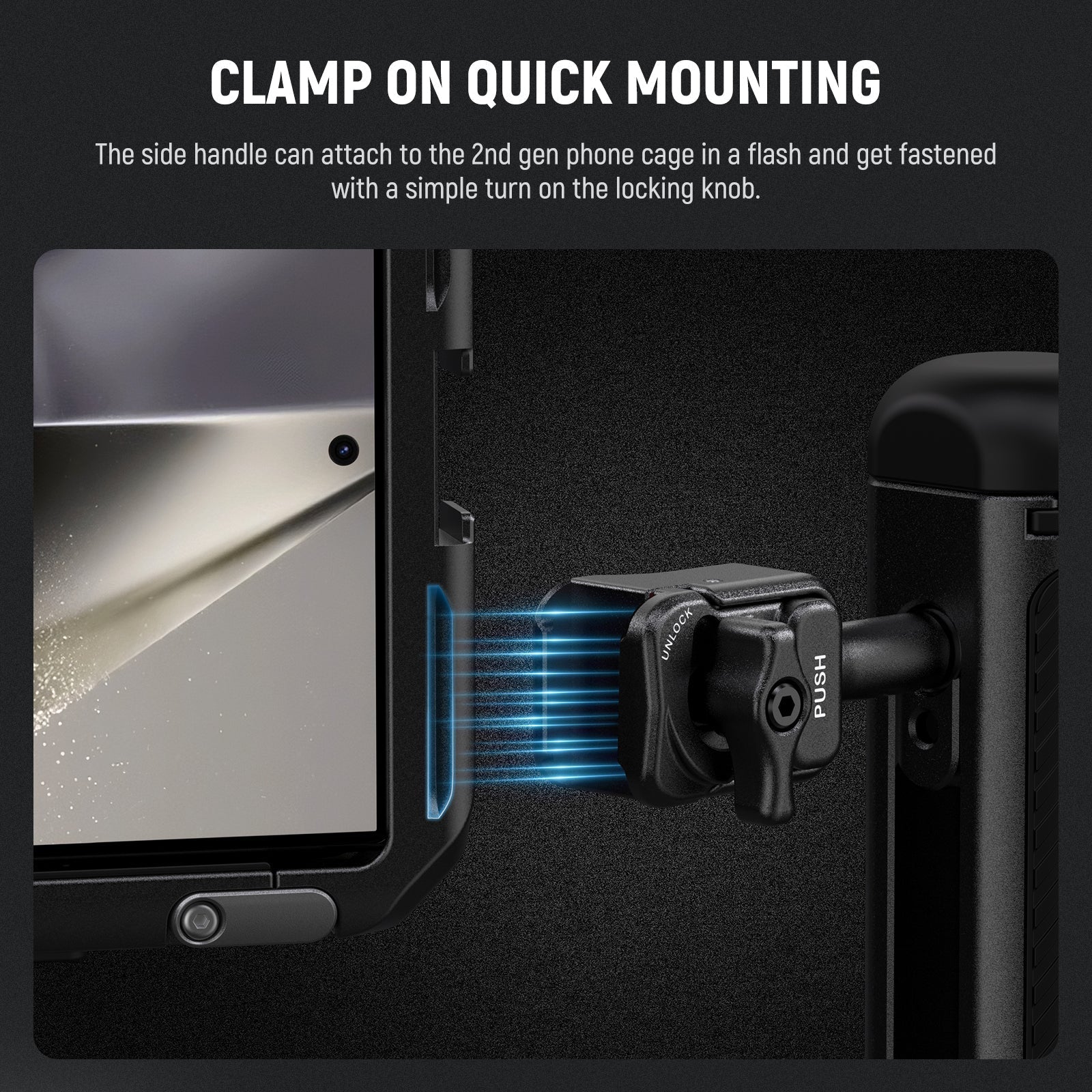 NEEWER PA045 360° Rotation Quick Release Phone Cage Side Handle