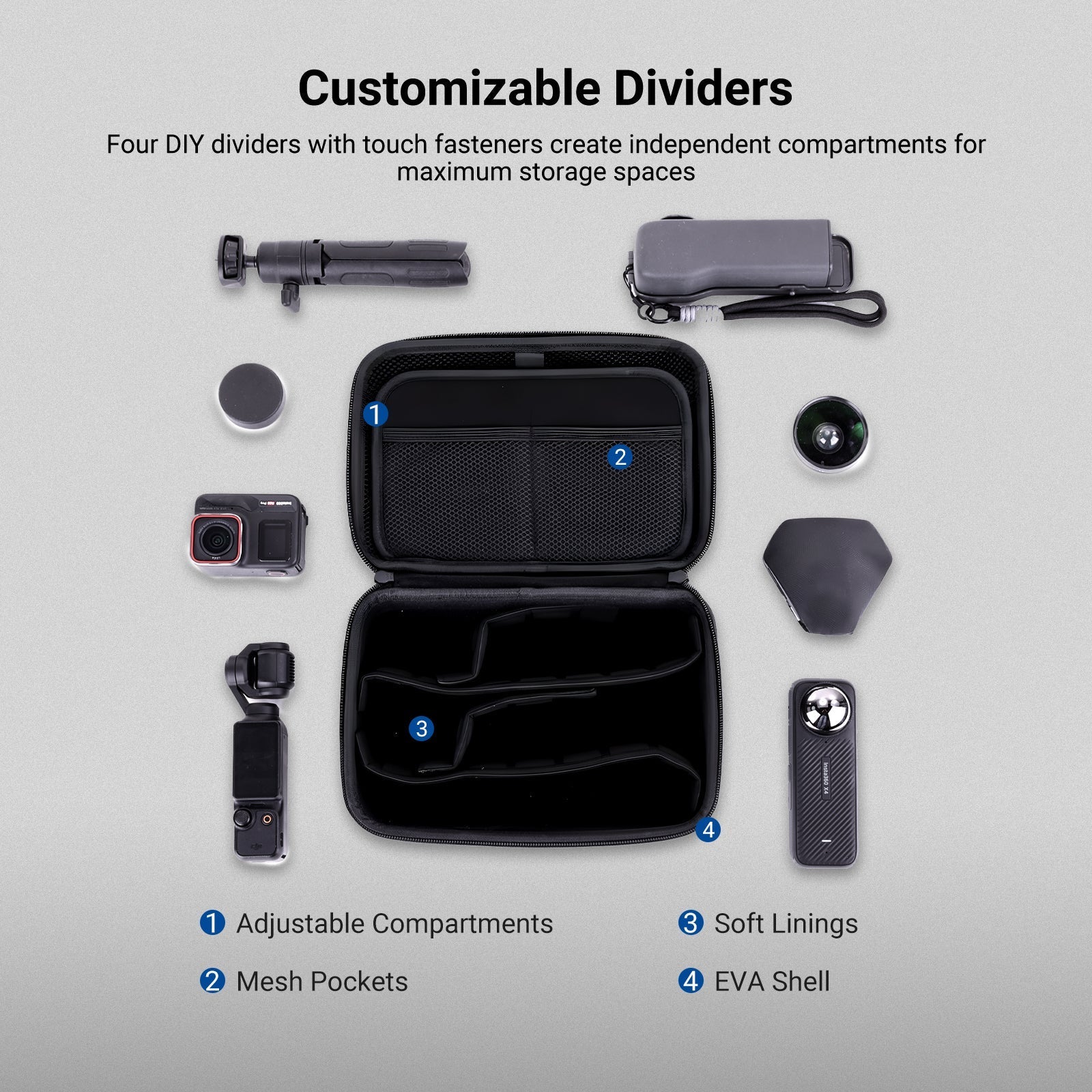 NEEWER PB27 Carrying Case for Action Camera & Accessories