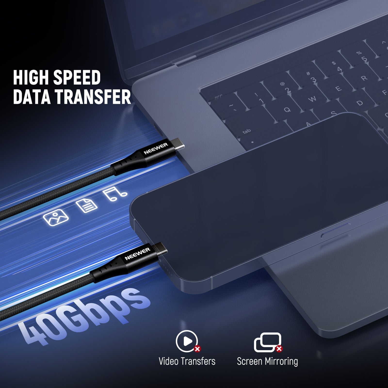 NEEWER PS009/PS010 8"/14" USB C to USB C Cable
