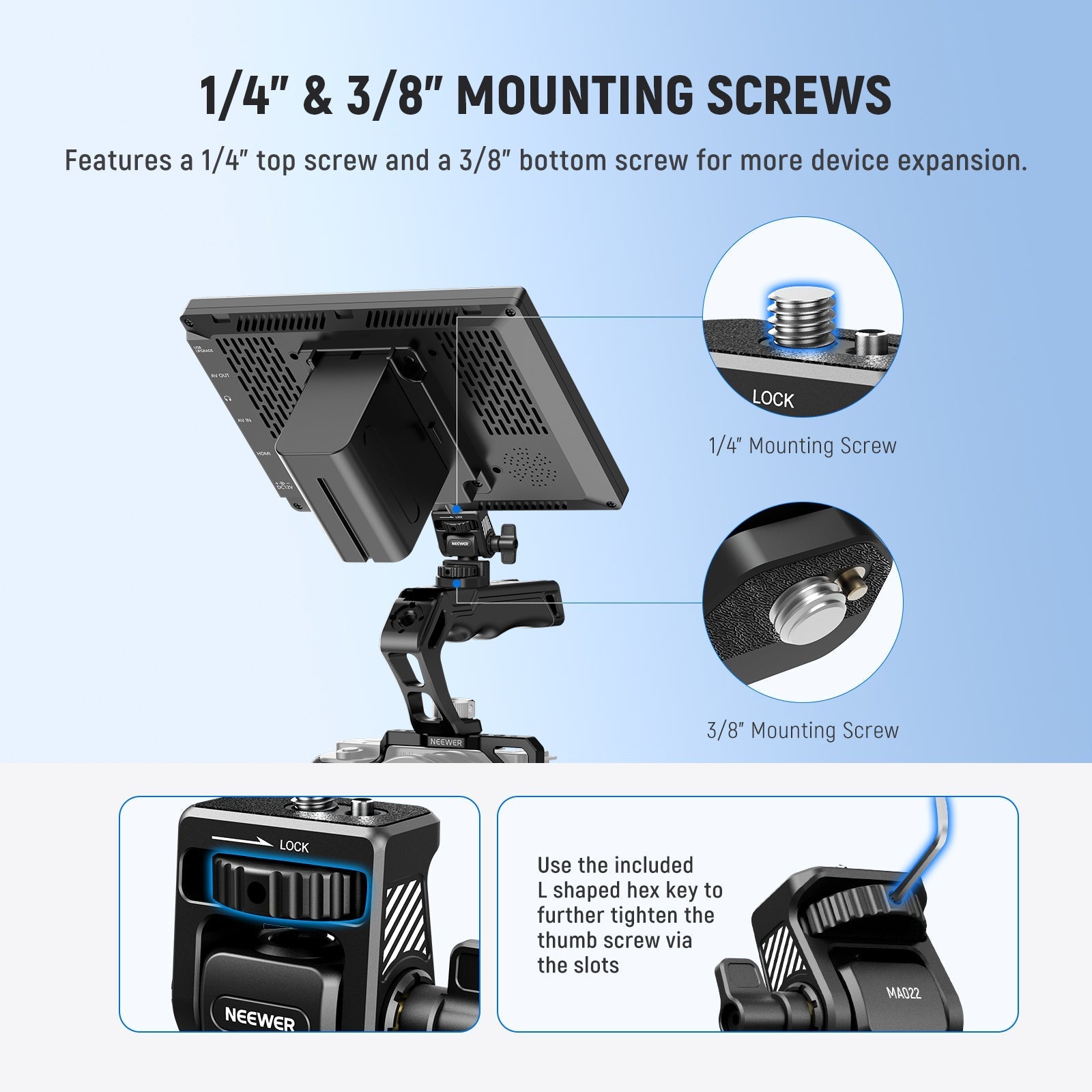NEEWER MA022 Camera Field Monitor Mount Holder Bracket