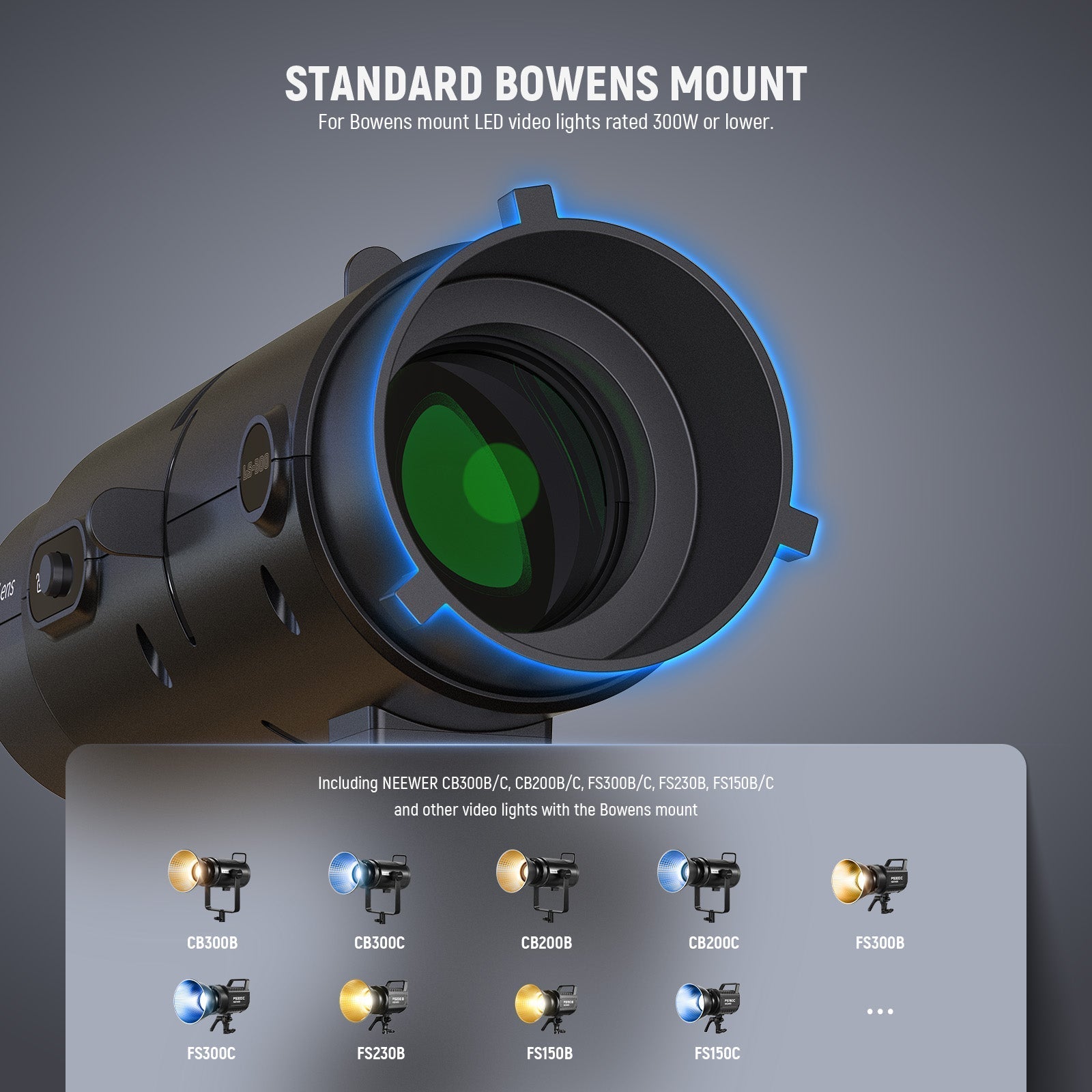 NEEWER LS-300 19° Spotlight Snoot with Bowens Mount