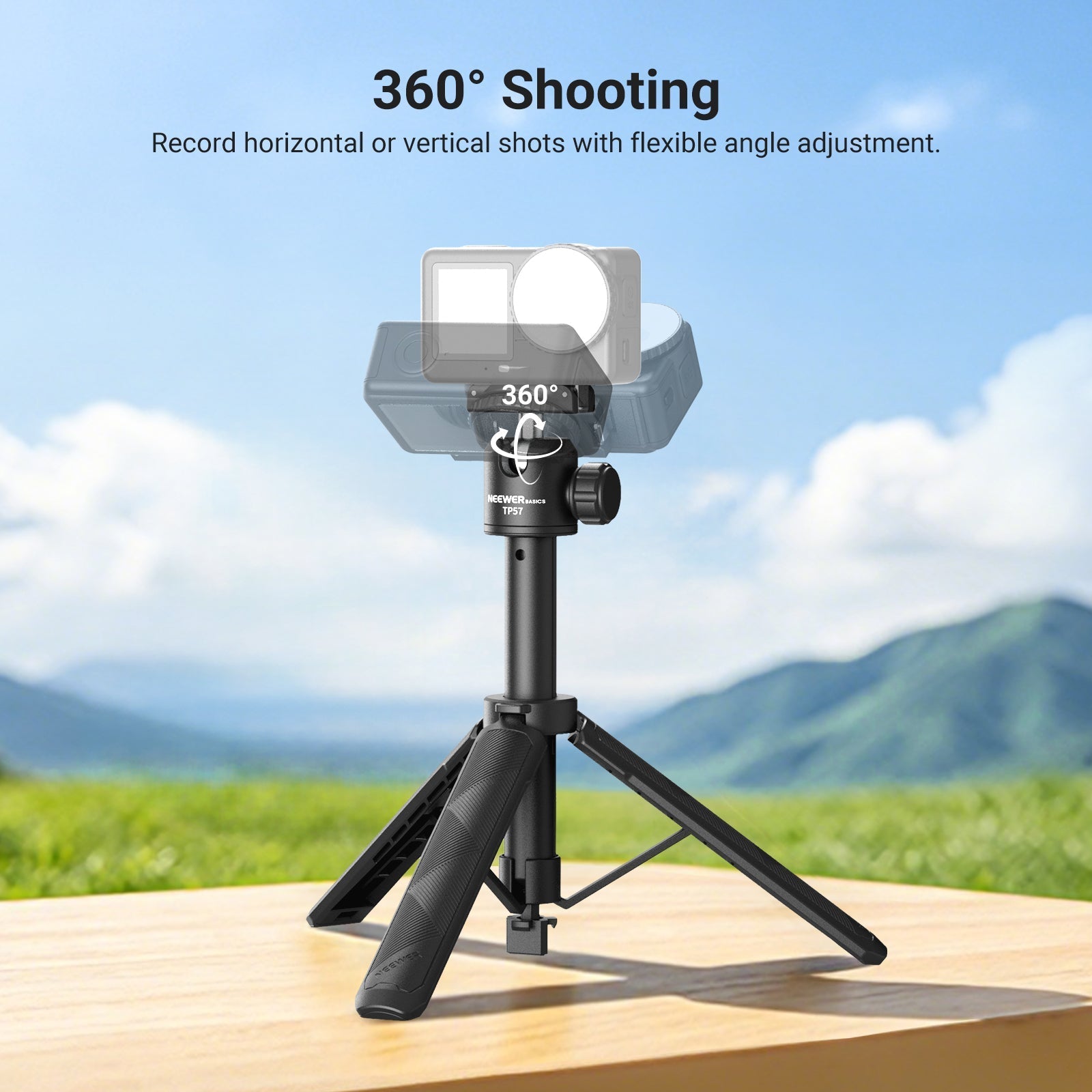 NEEWER BASICS TP57 Selfie Stick Tripod for DJI Osmo Action 6/360/Nano