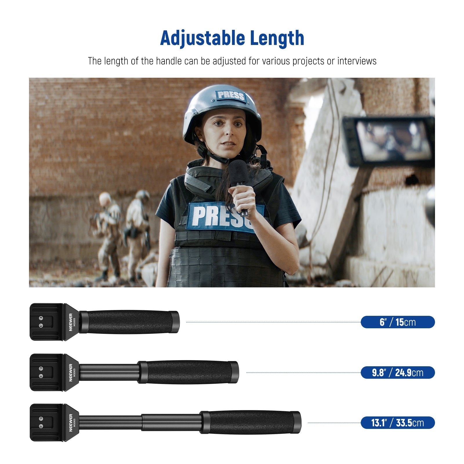 NEEWER MS005 13"/33cm Telescopic Lavalier Microphone Handheld