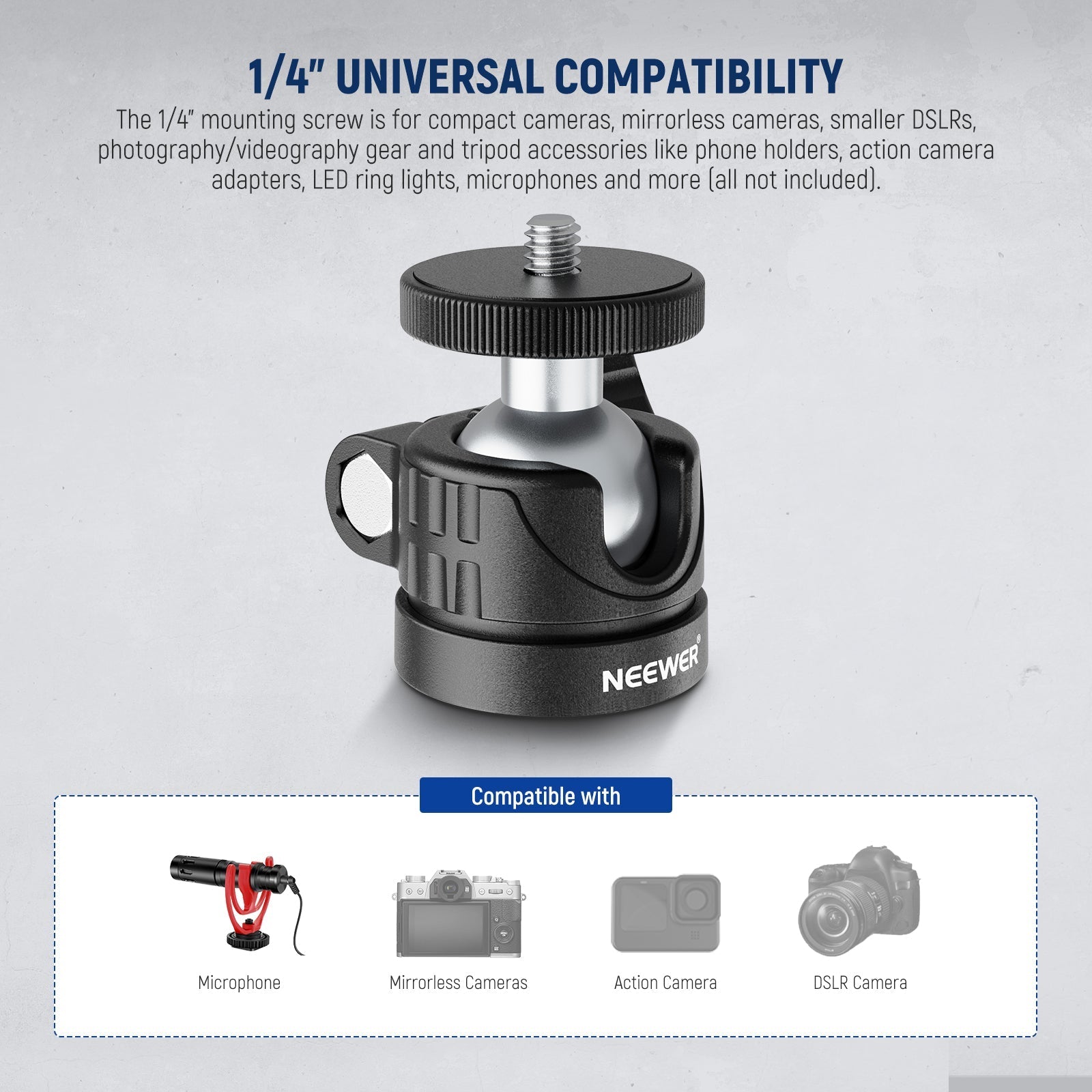 NEEWER BASICS GM01 Mini Ball Head Mount Adapter