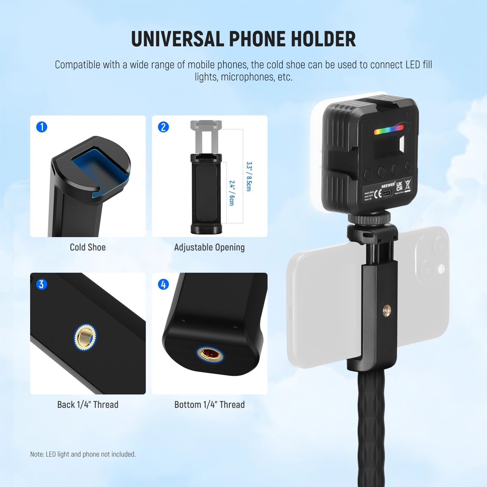 NEEWER GP-26 Action Camera Mount Kit with Super Clamp