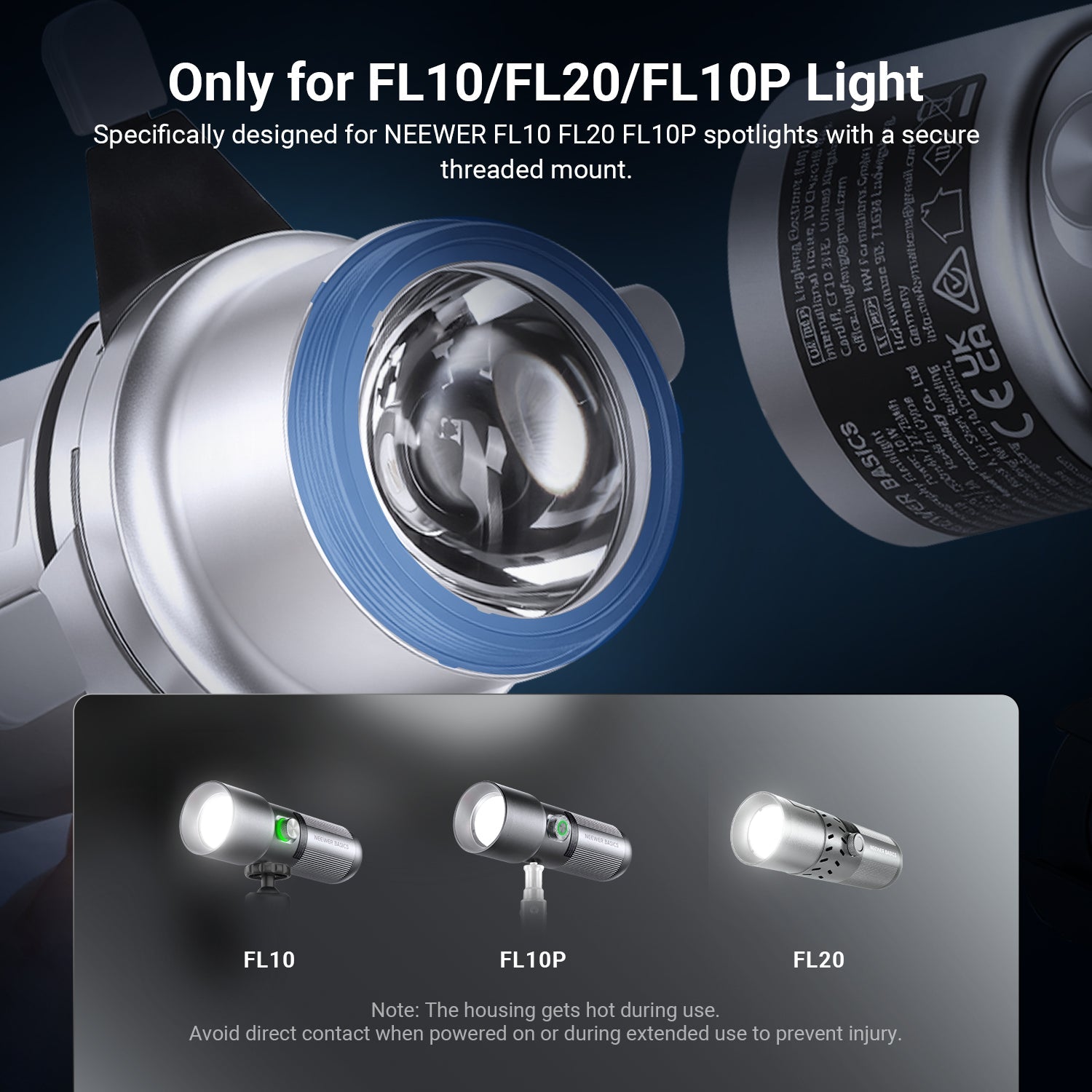 NEEWER BASICS LS01 Spotlight Conical Optical Snoot for Photography Flashlight