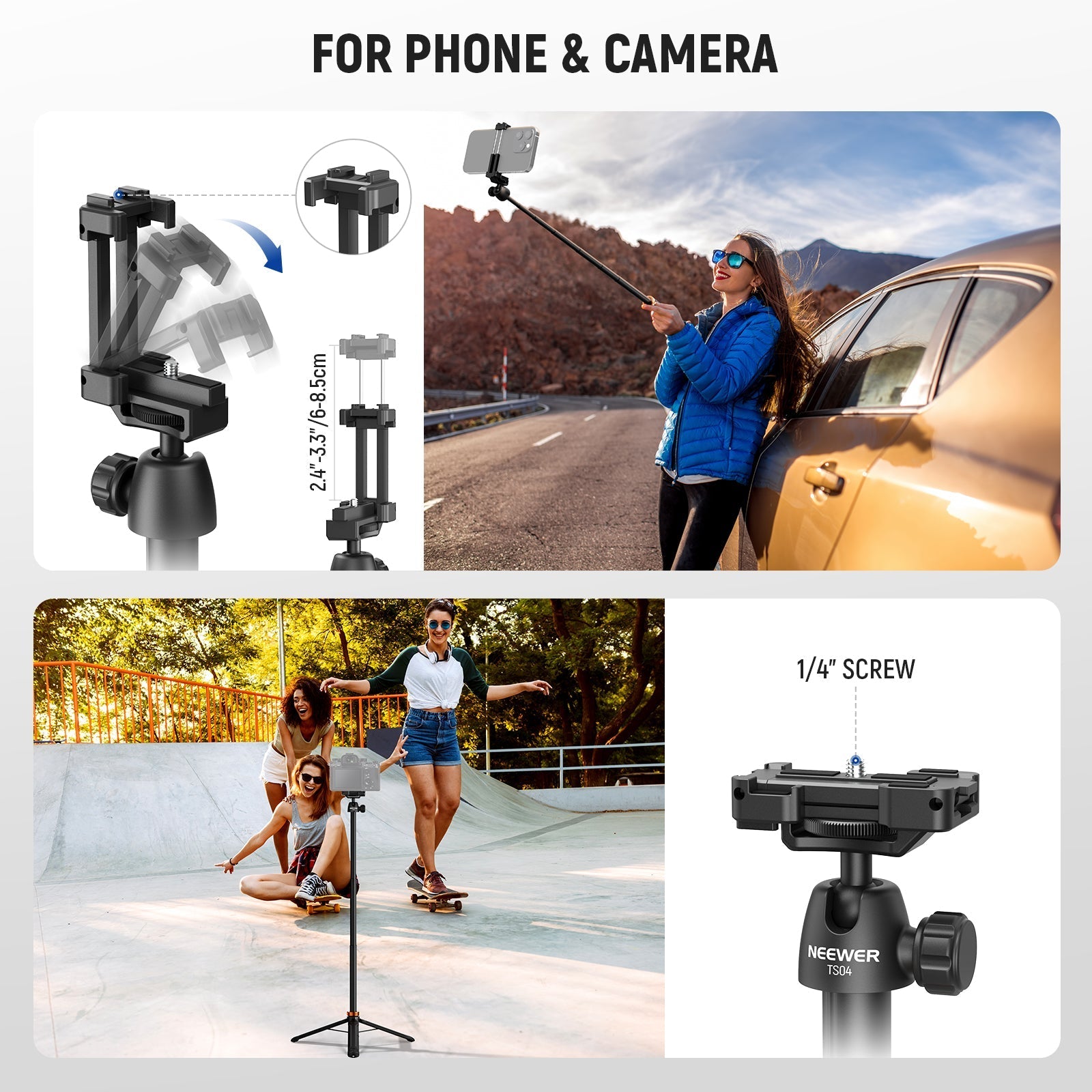 NEEWER BASICS TS04 59" Selfie Stick Tripod