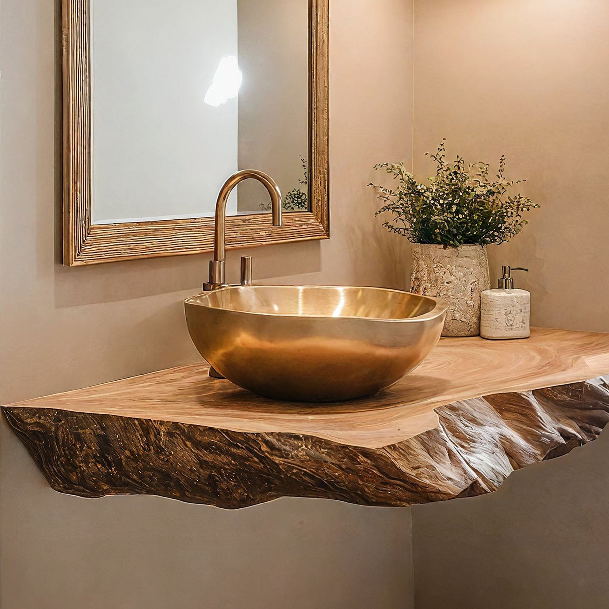 Live Edge Wood Bathroom Shelf
