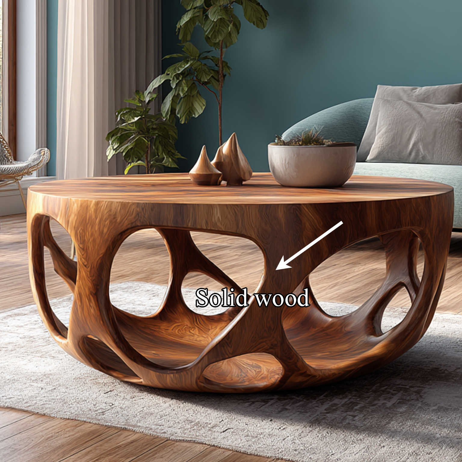 Artisan Coffee Table Natural Wood Farmhouse Gift
