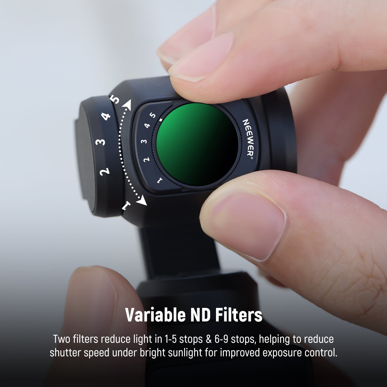 NEEWER FL-P9 4-Pack Magnetic Variable ND Filter Set for DJI Osmo Pocket 3 / Pocket 4 & Xtra Muse