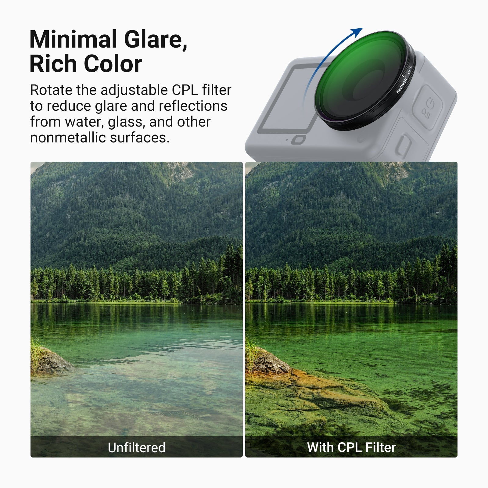 NEEWER Filter Set Compatible with DJI Osmo Action 6