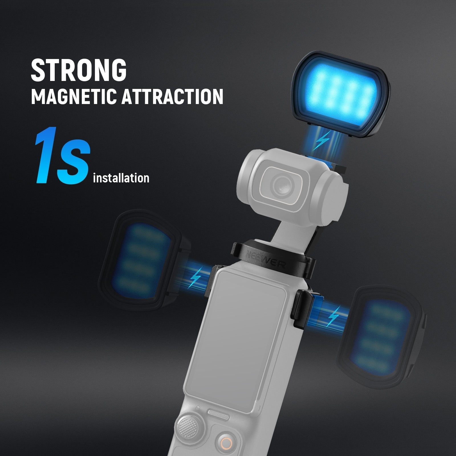 NEEWER BASICS M21C Magnetic RGB Fill Light For DJI OSMO Pocket 3
