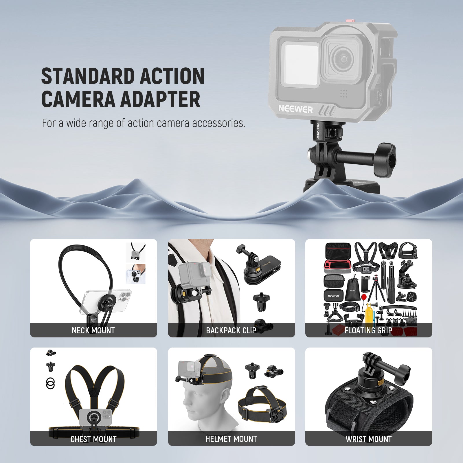 NEEWER GP-7 Action Camera Mount Adapter For GoPro