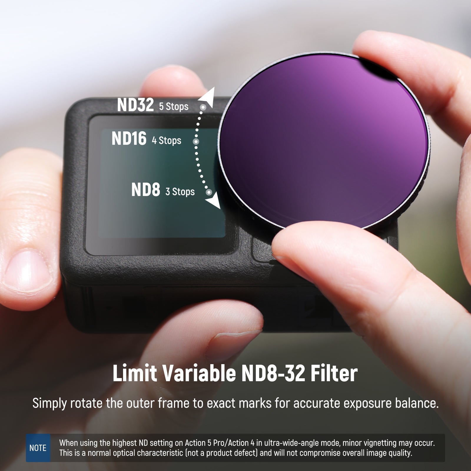 NEEWER Variable ND Filter For DJI Osmo Action 5 Pro & Action 4