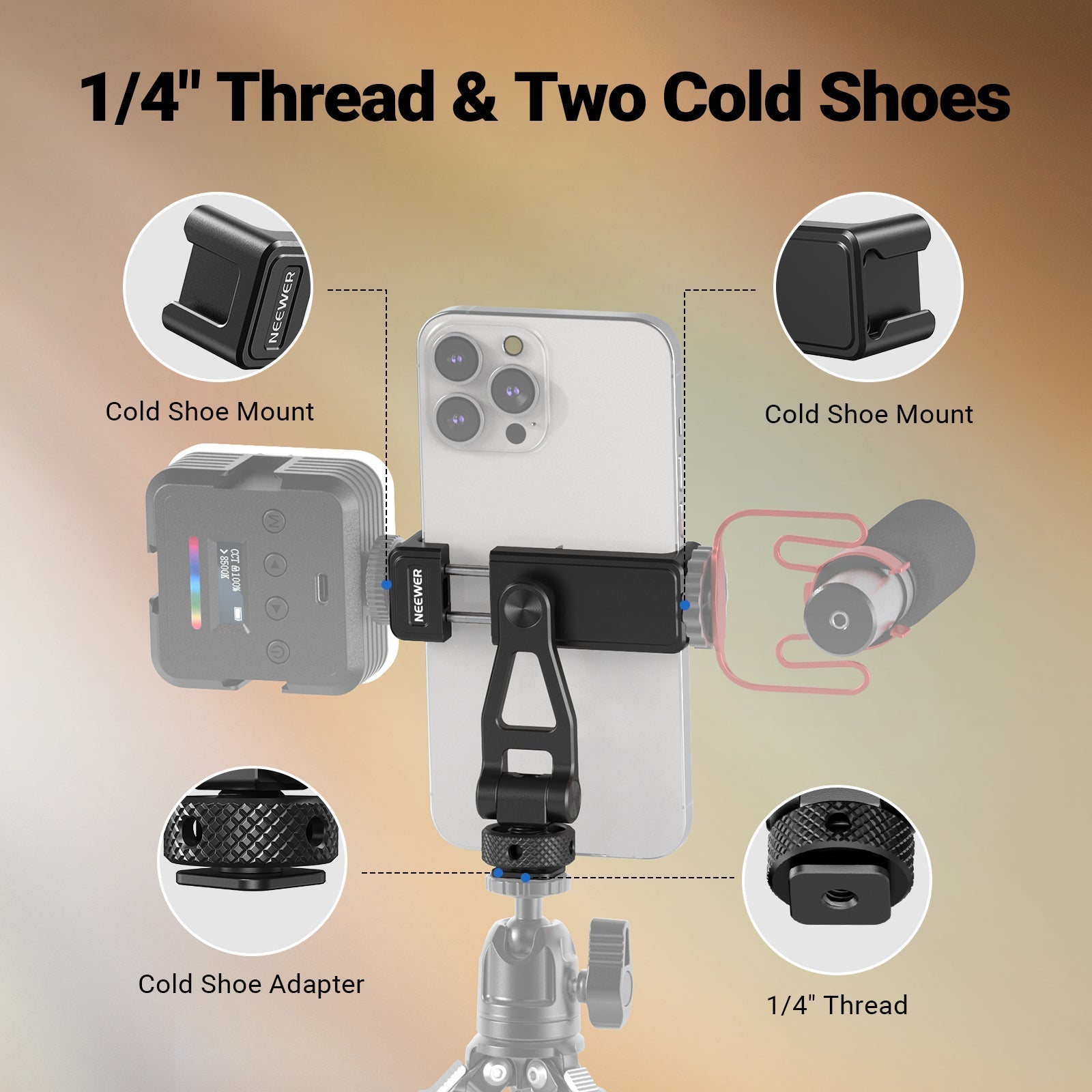NEEWER GA010 Phone Tripod Mount For DJI RS 2 RSC 2 RS 3 Pro