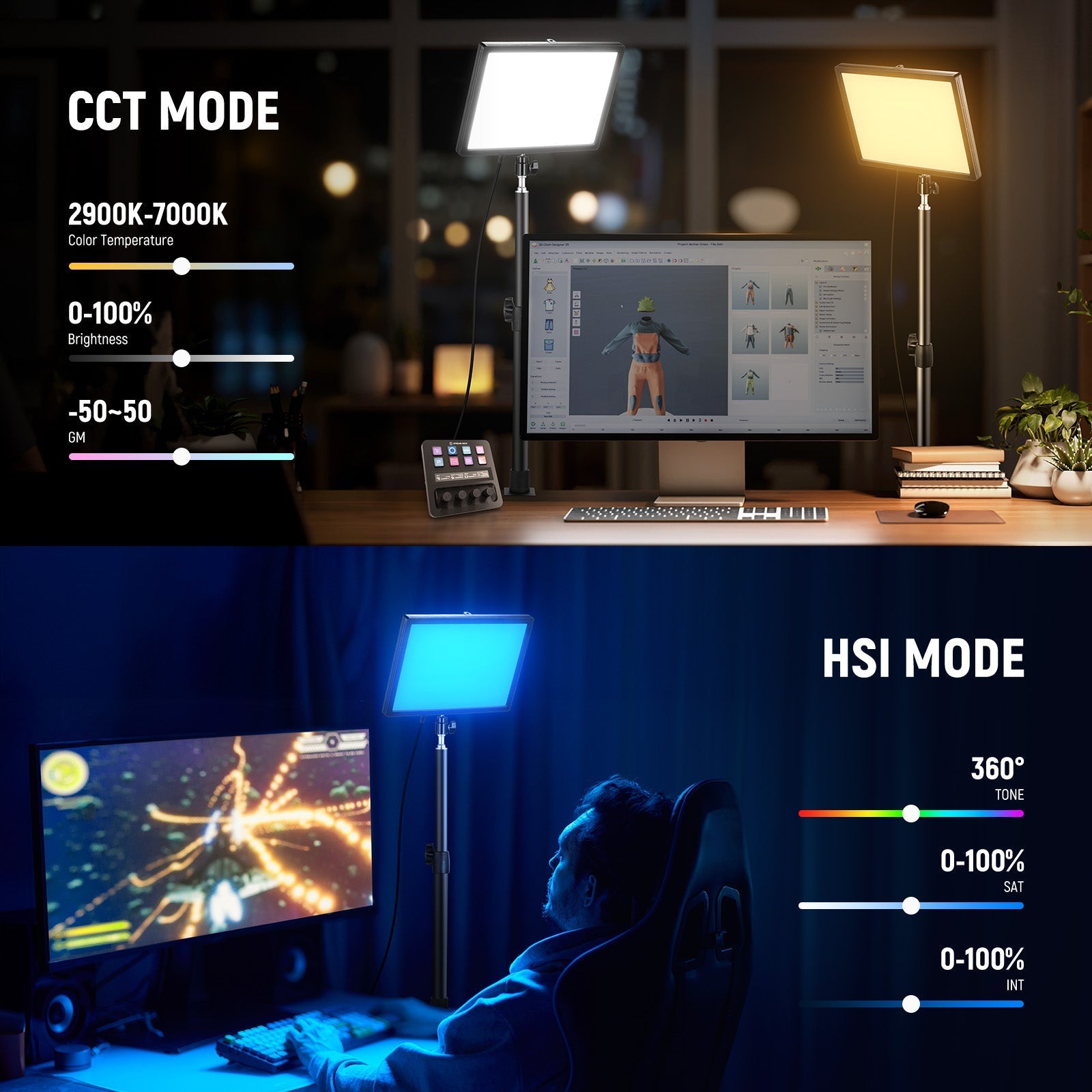 NEEWER GL25C LED RGB Streaming Key Light
