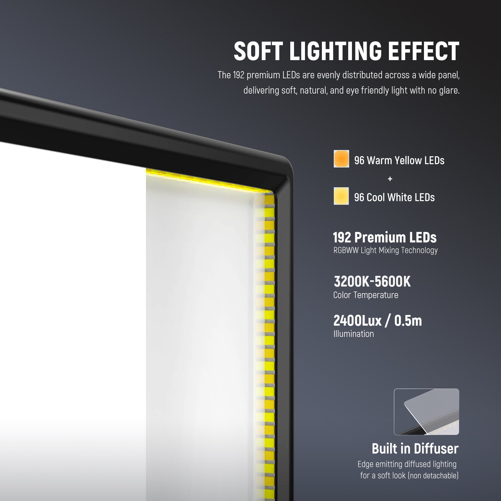 NEEWER BASICS NL-192B Bi Color LED Panel Light