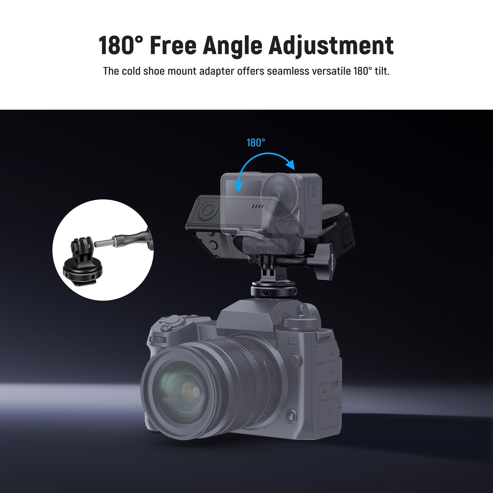 NEEWER GP-63 Cold Shoe Mount Adapter For Action Camera
