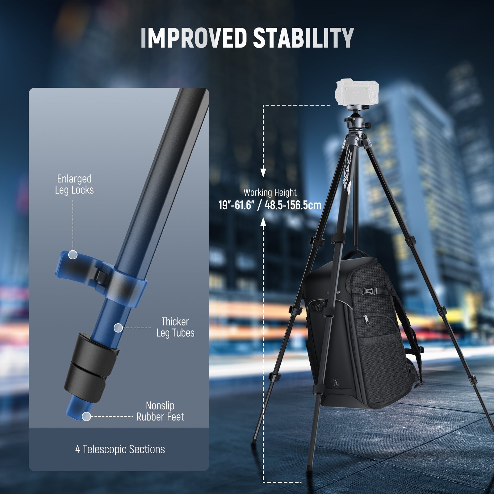 NEEWER LT07 61" Aluminum Travel Tripod