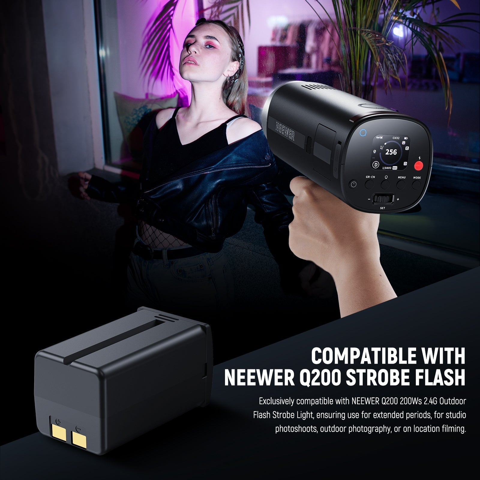 NEEWER NB-Q200 14.8V/3200mAh Replacement Li ion Battery for Q200